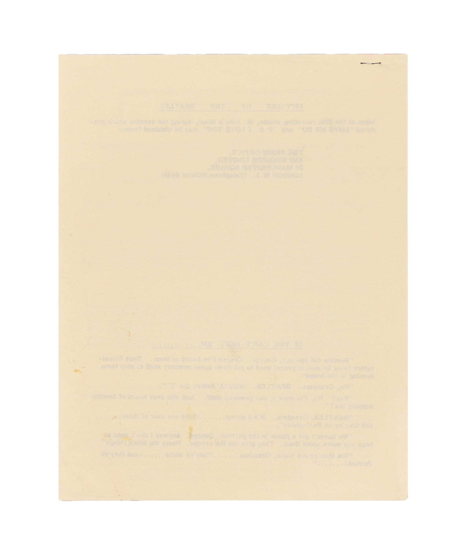THE BEATLES, PROMOTIONAL POSTER "INTRODUCING THE BEATLES", BEARING SIGNATURES - 2