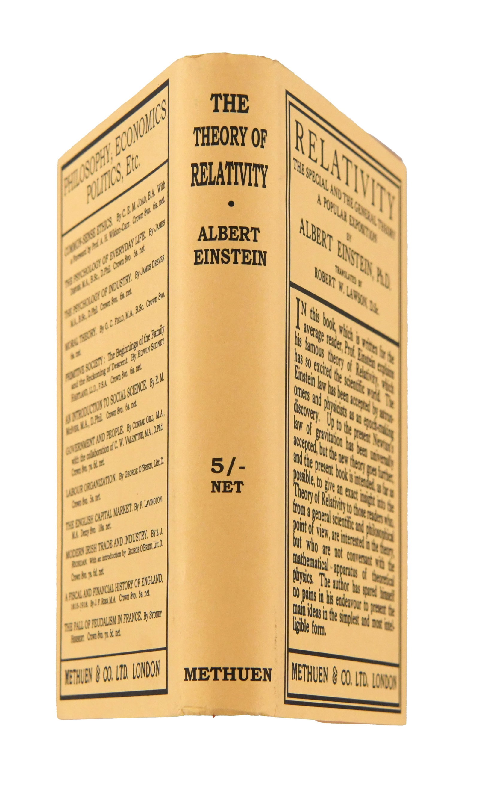 ALBERT EINSTEIN, BOOK "RELATIVITY: THE SPECIAL AND THE GENERAL THEORY", BEARING SIGNATURE - 3
