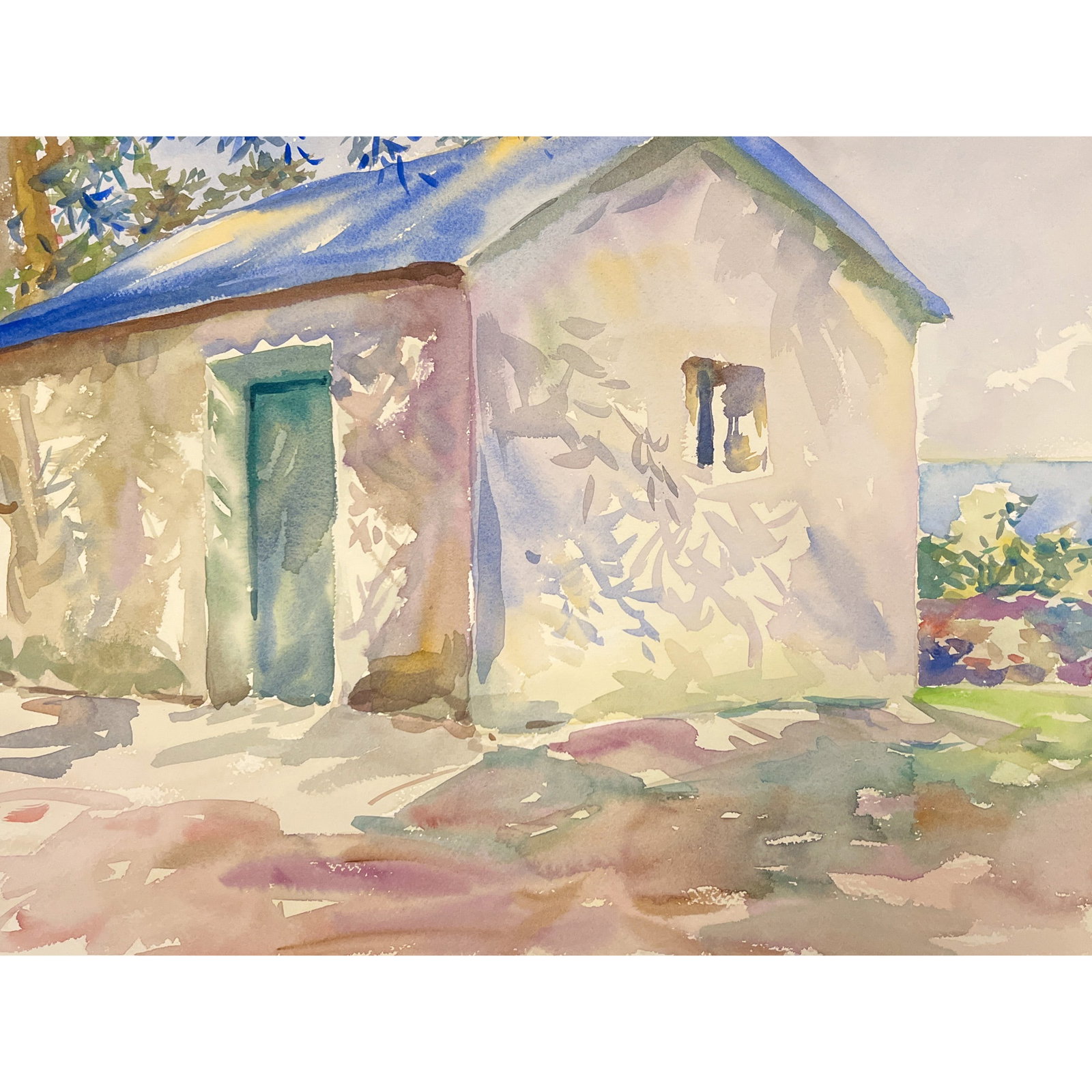 John Singer Sargent (Italian, 1856-1925), After, House and Court Yard, Watercolor on Paper: John Singer Sargent (Italian, 1856-1925), After, House and Court Yard, Watercolor on Paper. Sheet: 12.2"h x 16.14"w (31 x 41 cm)
