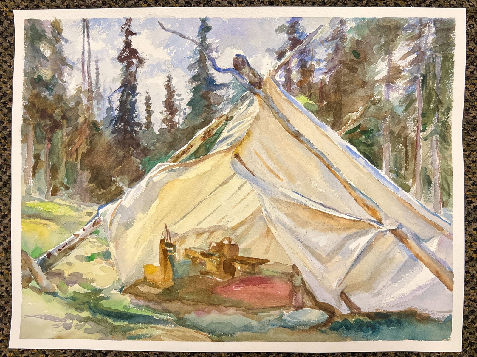 John Singer Sargent (Italian, 1856-1925), After, A Tent in the Rockies, Watercolor on Paper - 3