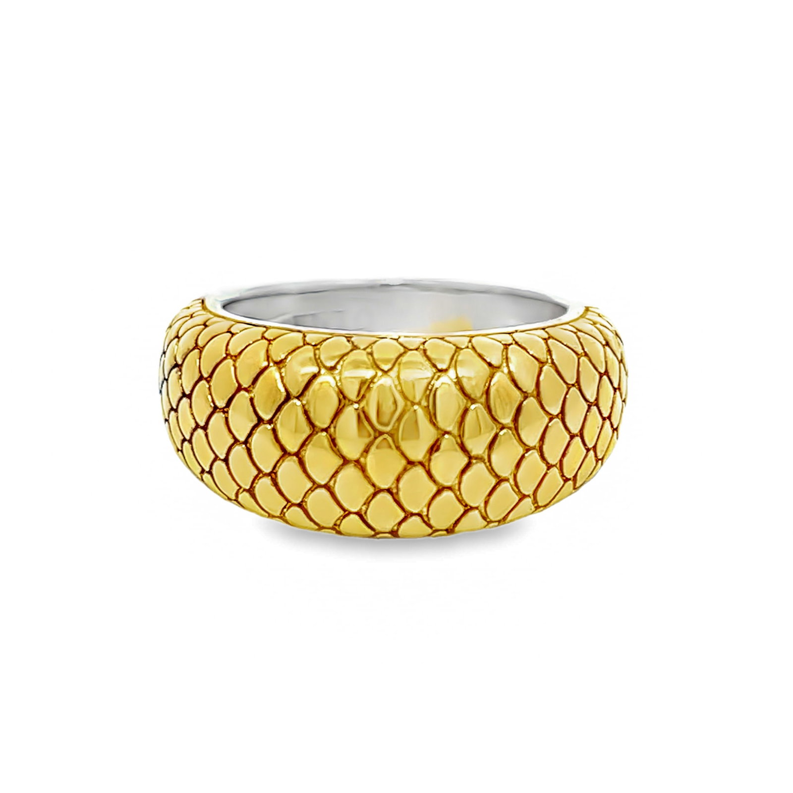 A TI SENTO GOLD-PLATED SILVER RING: A TI SENTO gold-plated silver ring. Overall 10 grams; size 6