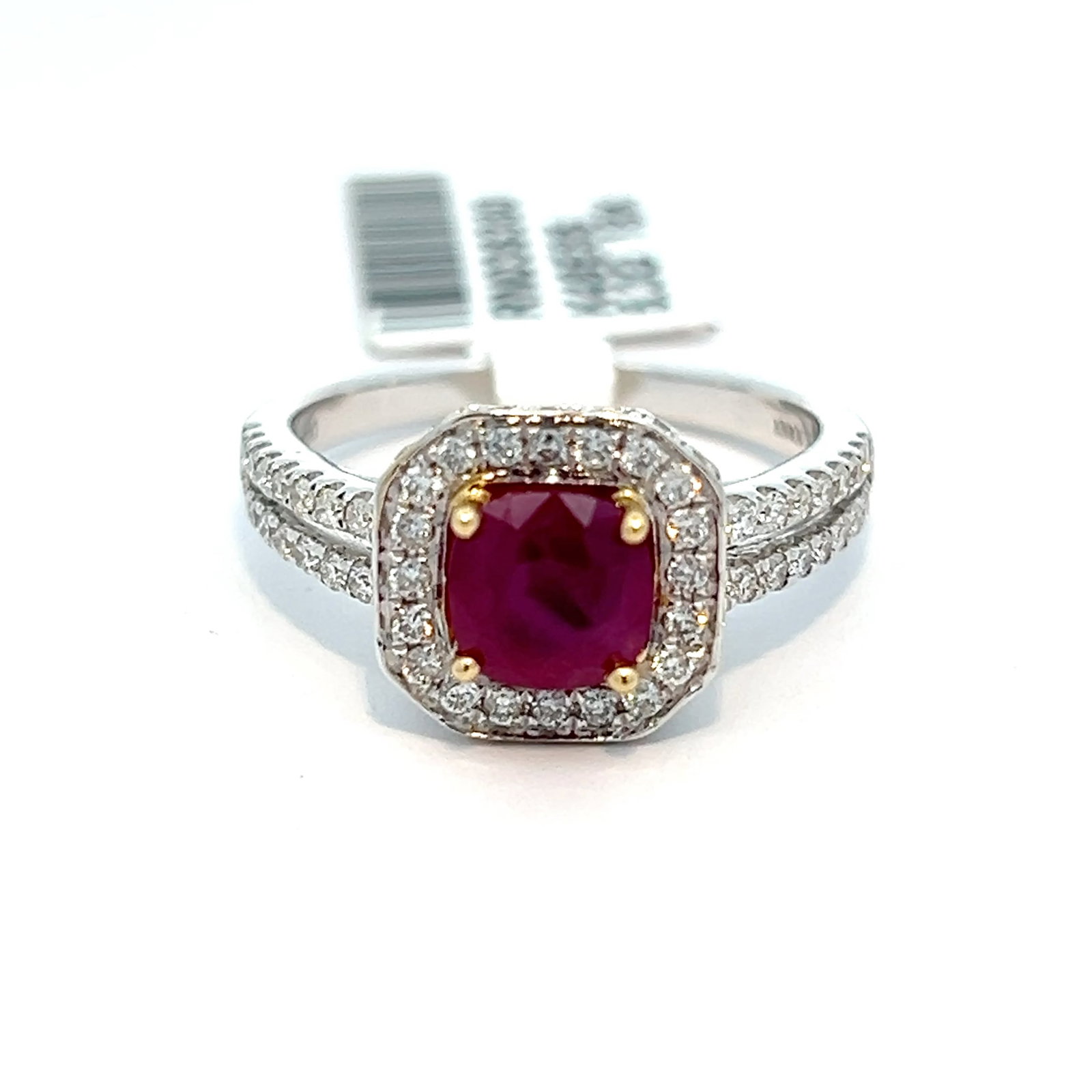 18K Gold, Burma Ruby and Diamond Ring with GGA&GIA - 2