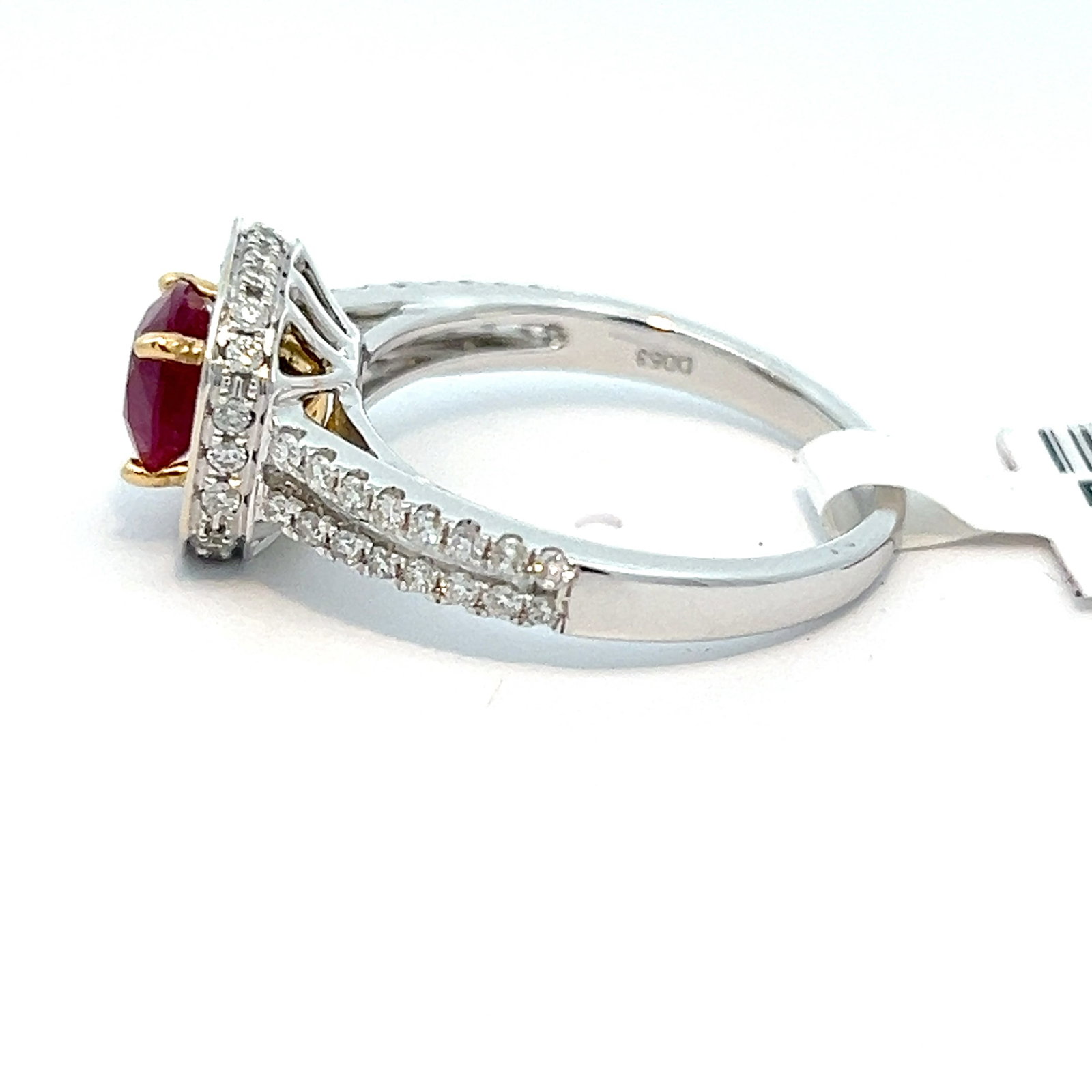 18K Gold, Burma Ruby and Diamond Ring with GGA&GIA - 3