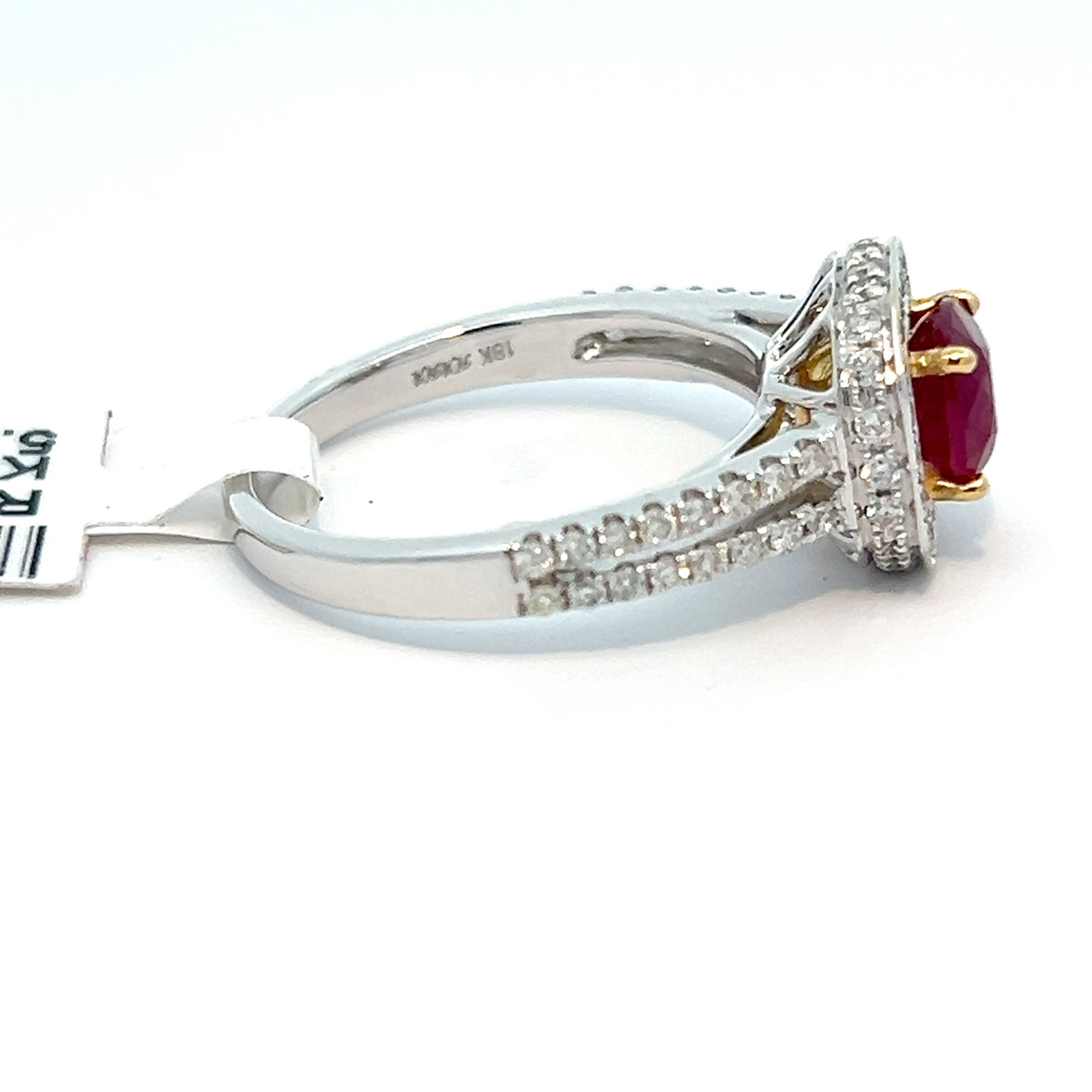 18K Gold, Burma Ruby and Diamond Ring with GGA&GIA - 5