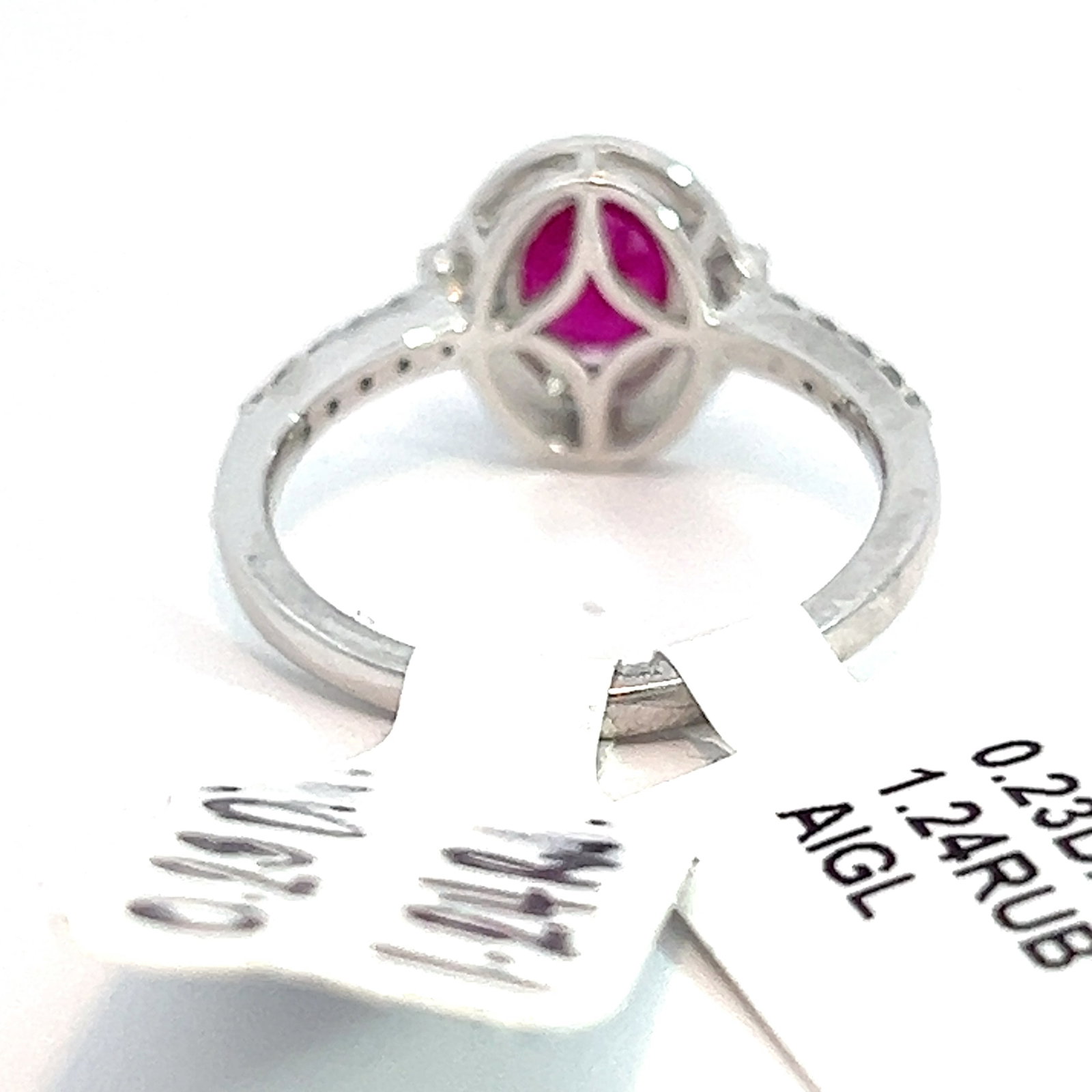 Platinum, Ruby and Diamond Ring with AIGL - 3