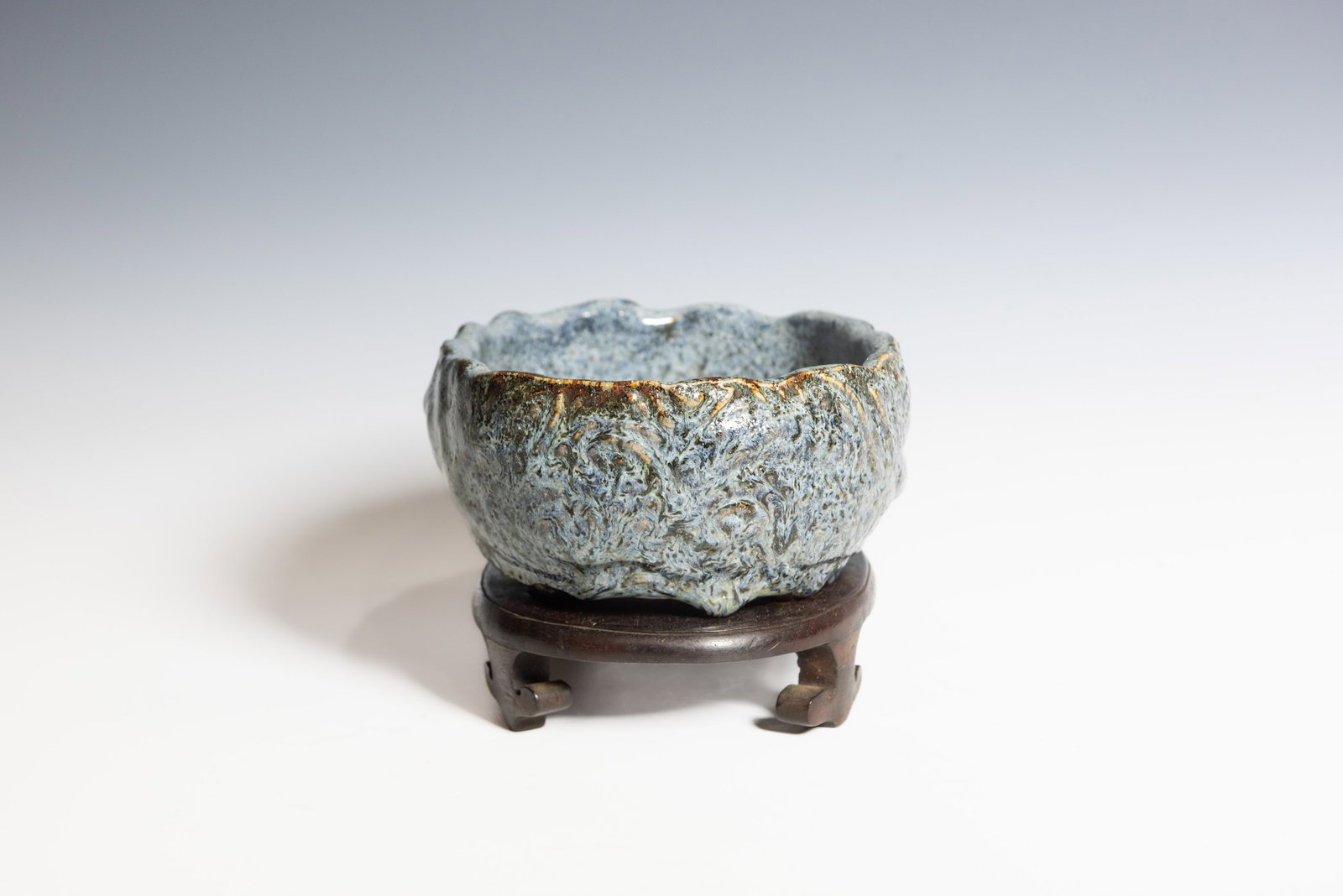 A Chinese Shiwan Glazed Basin with Base, Qing Dynasty - 3