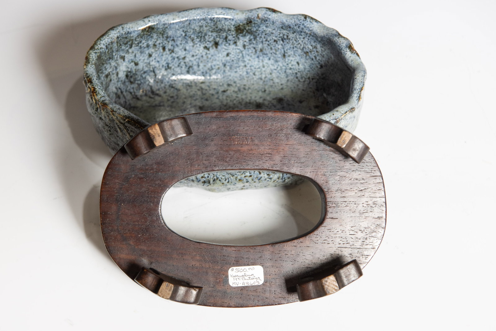 A Chinese Shiwan Glazed Basin with Base, Qing Dynasty - 8