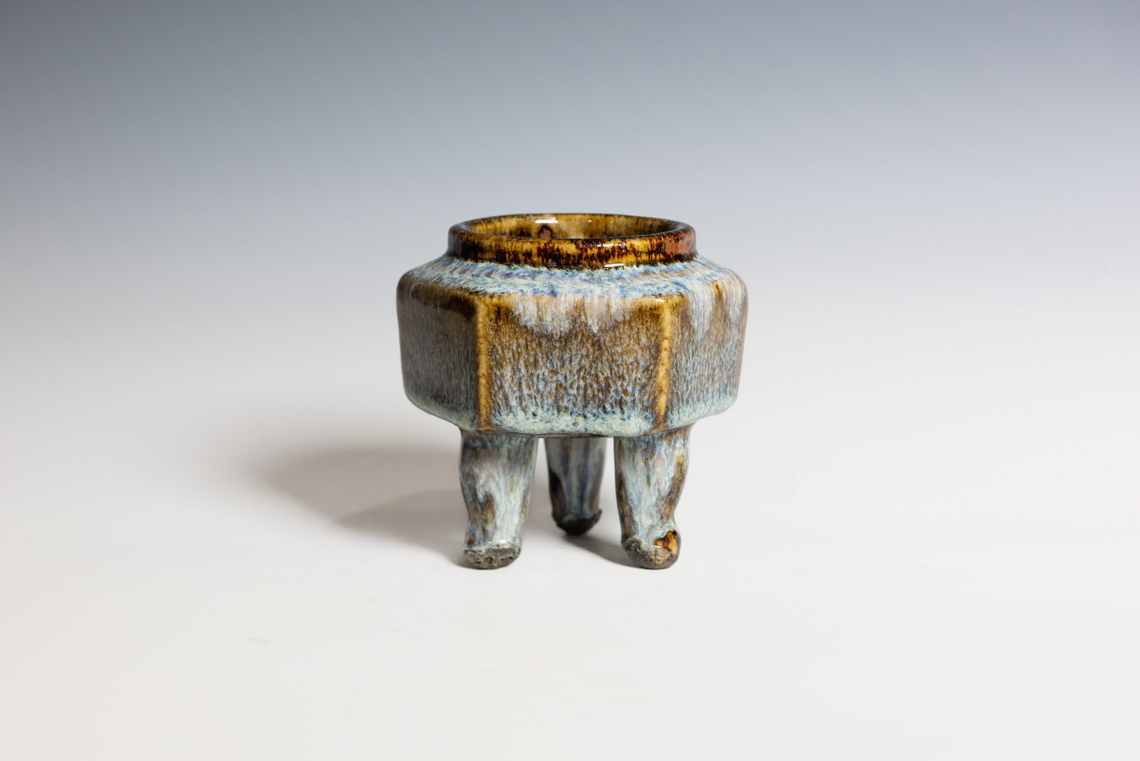 A Shiwan Ware Glazed Tripod Censer, Qing Dynasty - 2