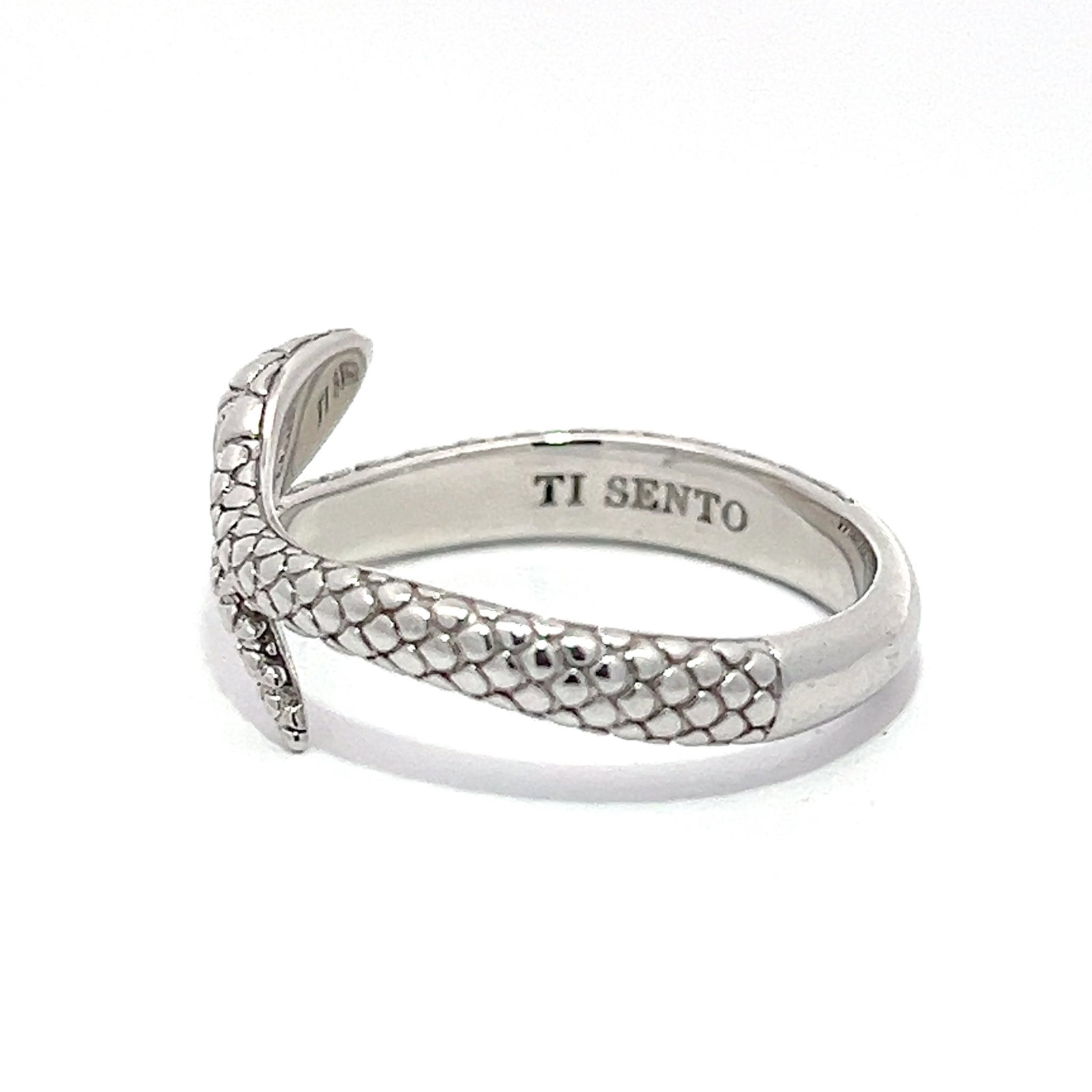 A TI SENTO SNAKE SILVER RING - 2
