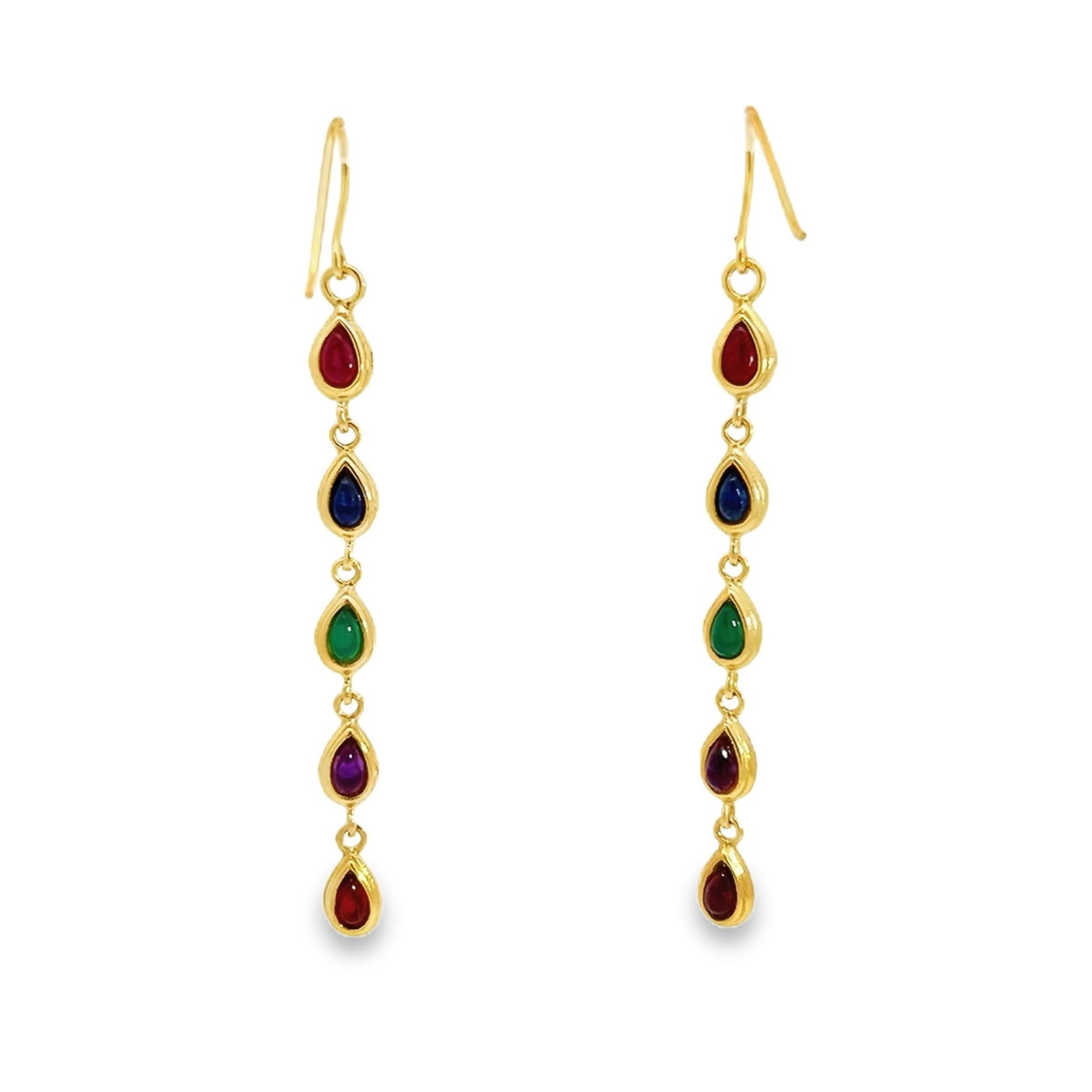 RUBY, SAPPHIRE, EMERALD AND AMETHYST EARRINGS - 3