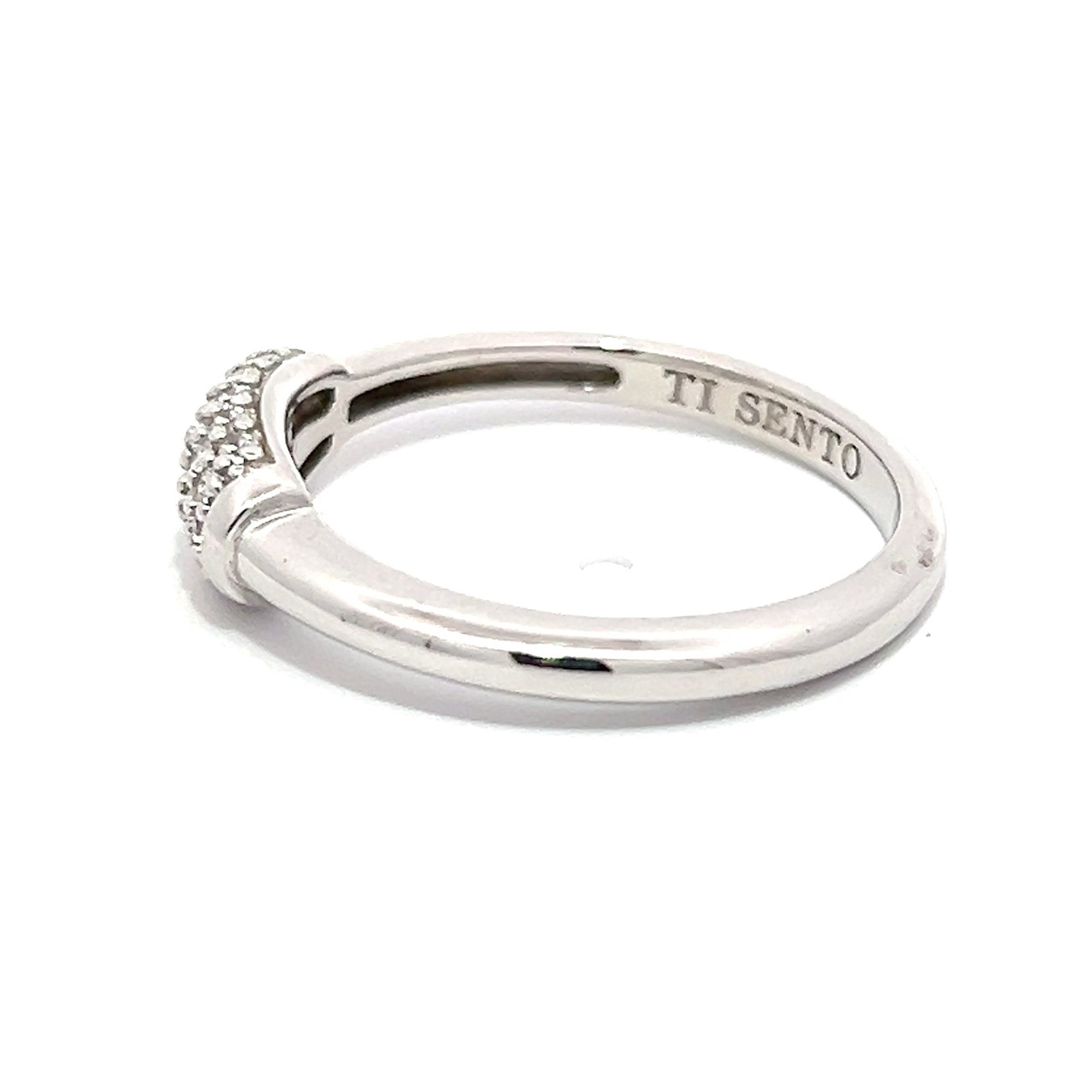 A TI SENTO SILVER AND DIAMOND RING - 2
