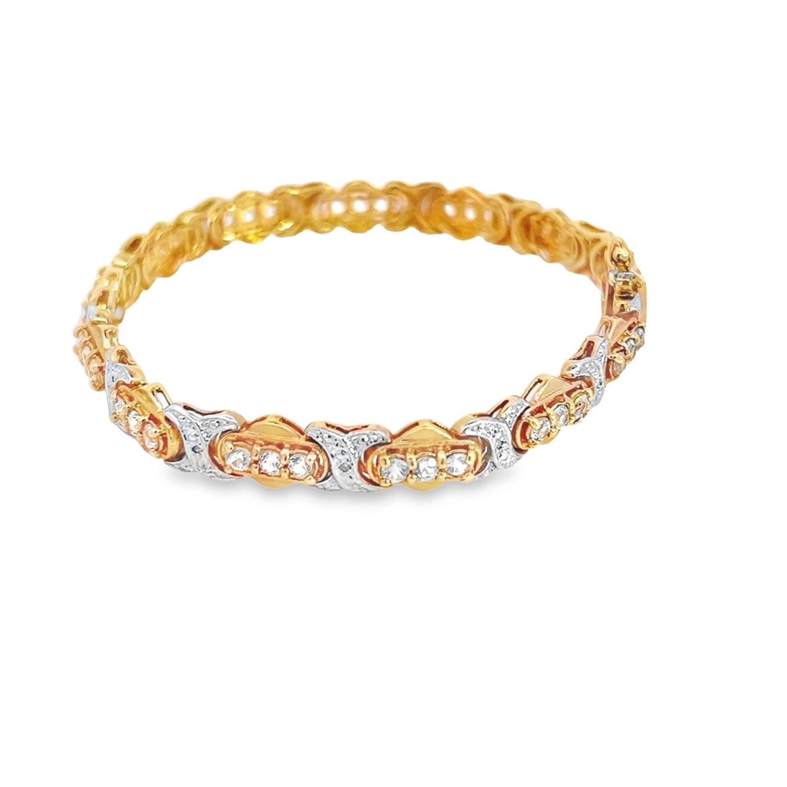 WHITE TOPAZ, DIAMOND AND STERLING SILVER BRACELET - 3