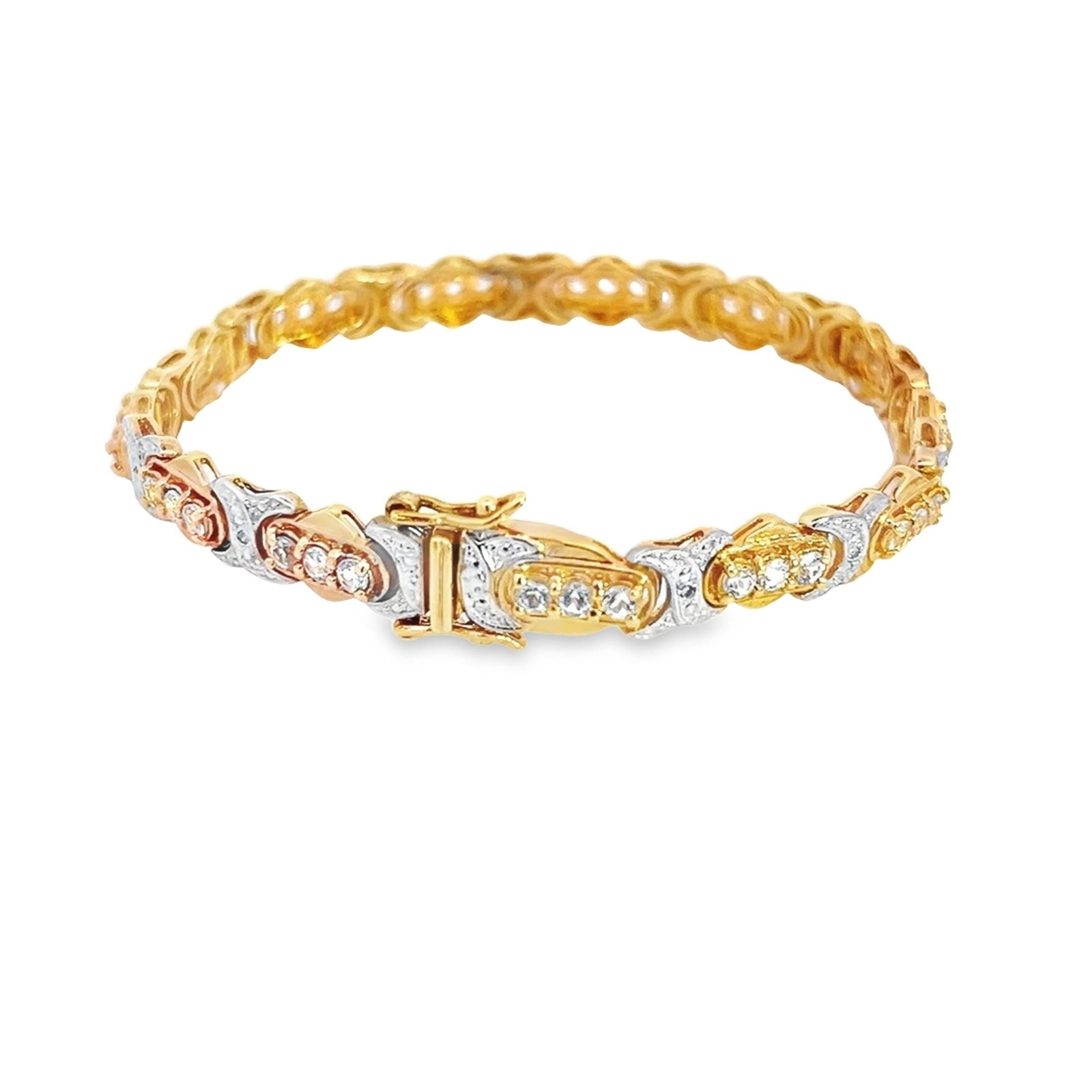 WHITE TOPAZ, DIAMOND AND STERLING SILVER BRACELET - 4