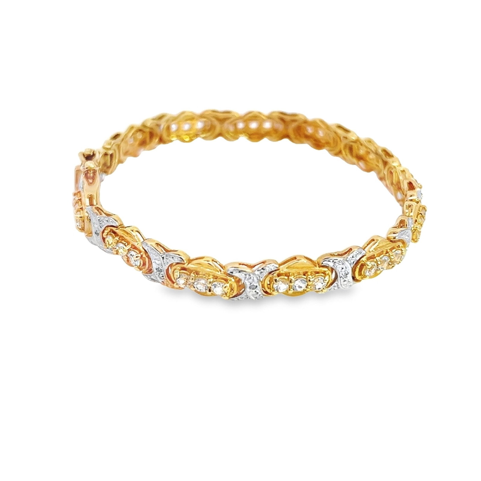 WHITE TOPAZ, DIAMOND AND STERLING SILVER BRACELET - 5