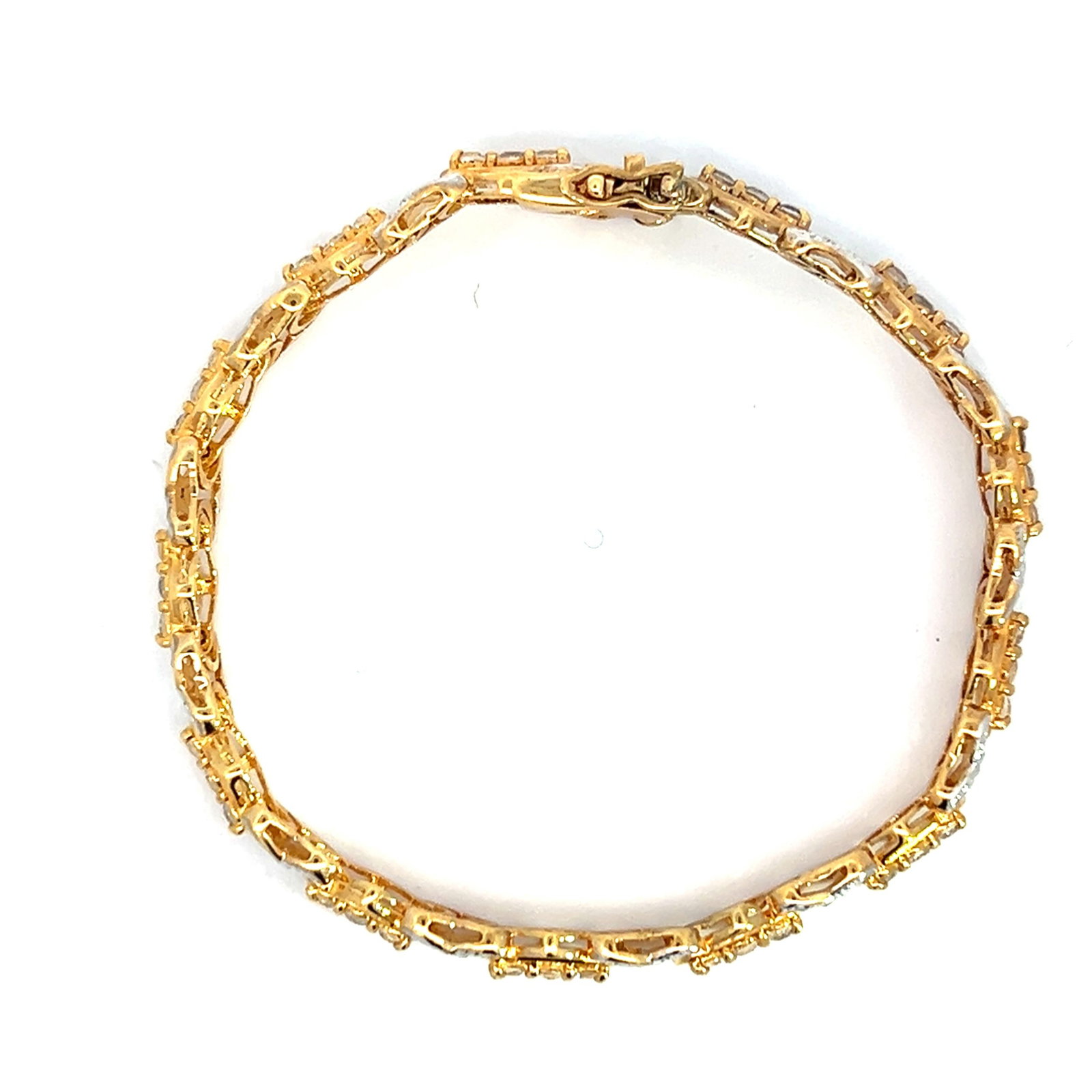 WHITE TOPAZ, DIAMOND AND STERLING SILVER BRACELET - 6