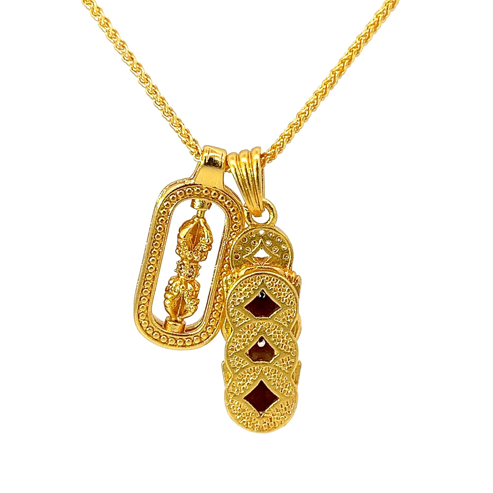 GOLD-PLATED SILVER NECKLACE AND PENDANT - 3