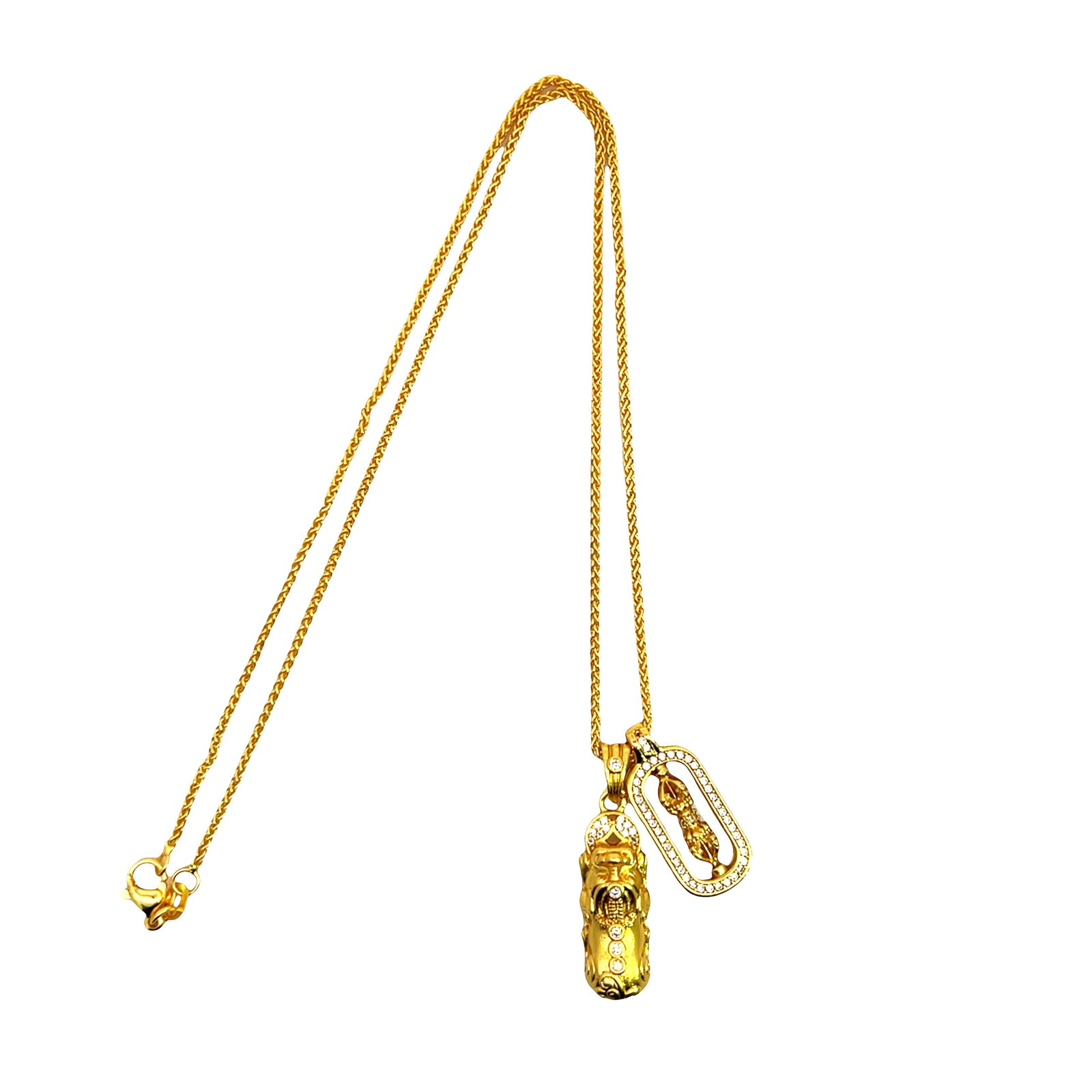 GOLD-PLATED SILVER NECKLACE AND PENDANT - 6