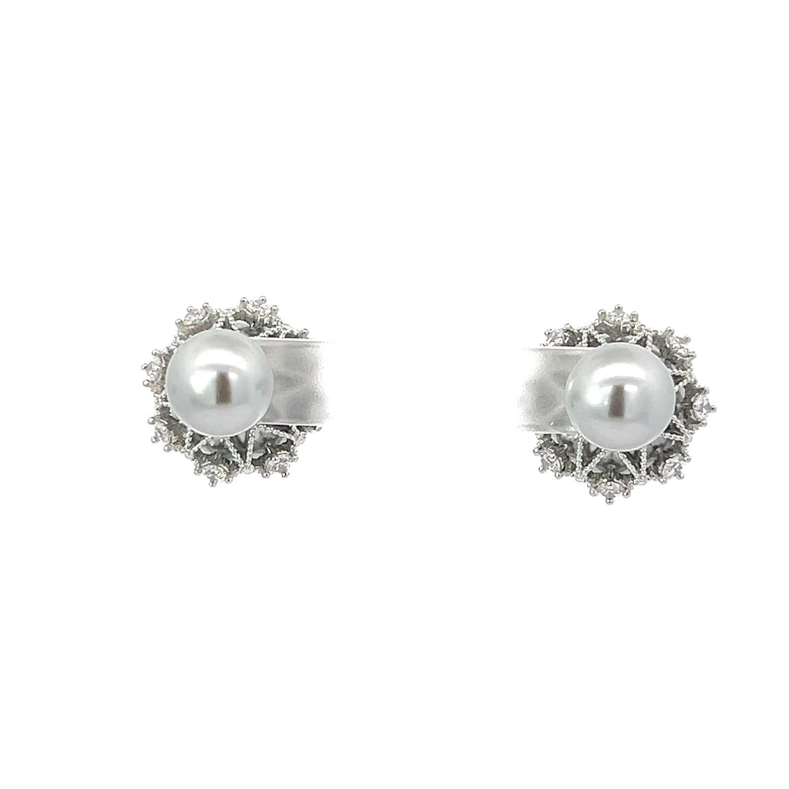 PAIR OF PEARL AND STERLING SILVER EARRINGS - 3