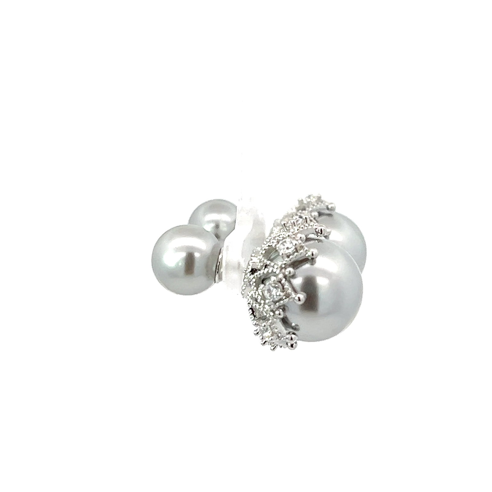 PAIR OF PEARL AND STERLING SILVER EARRINGS - 4