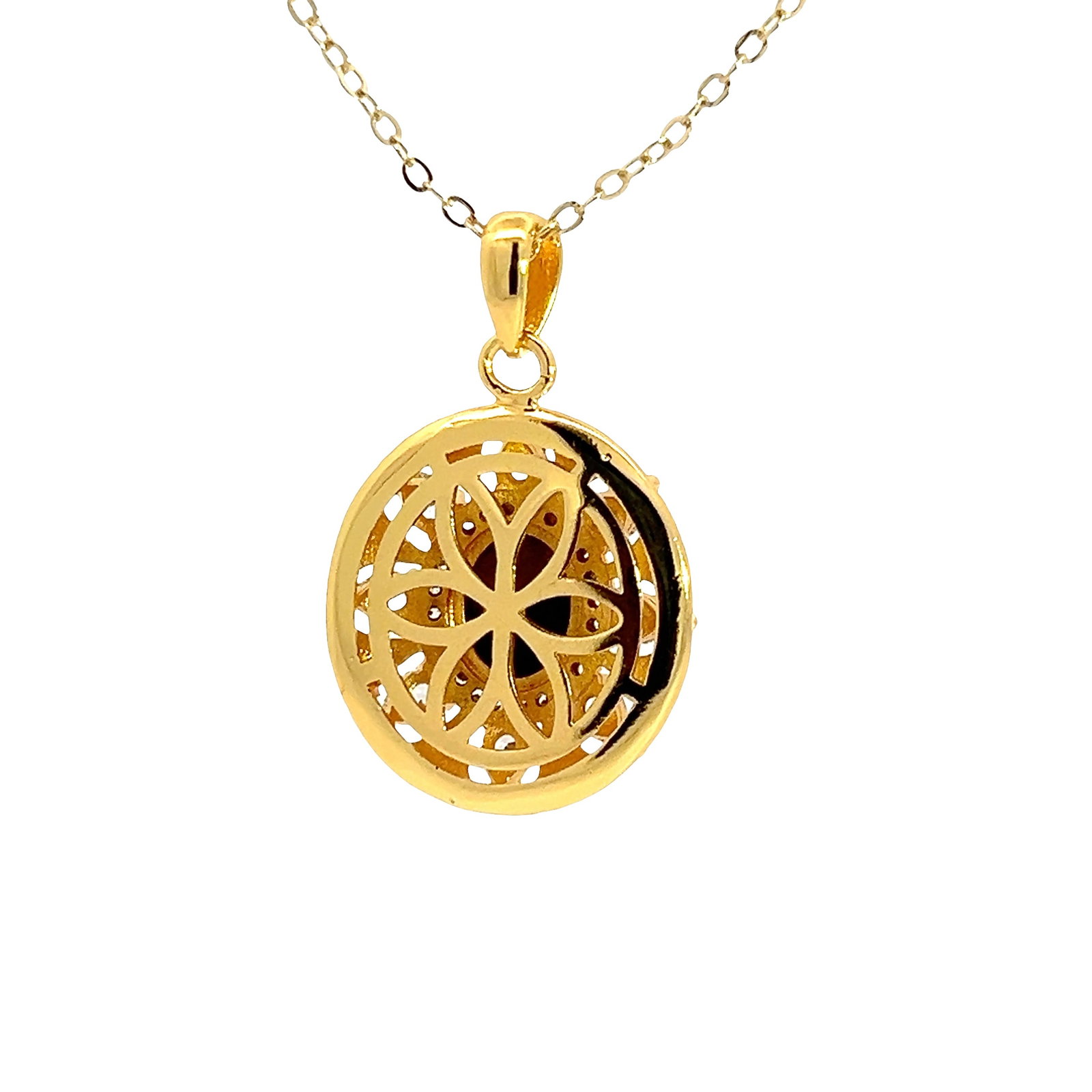 CYMOPHANE, DIAMOND AND STERLING SILVER NECKLACE AND RING - 9
