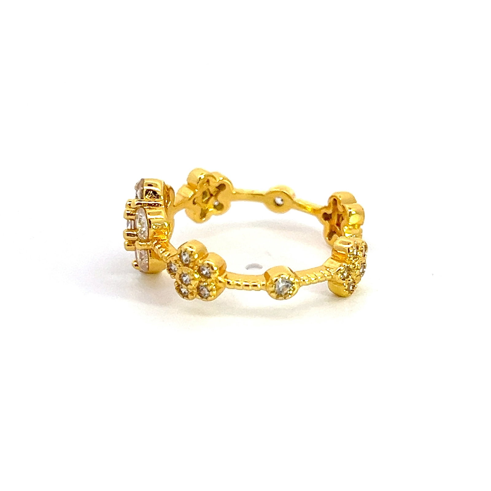 LAB-DIAMOND AND STERLING SILVER RING - 2