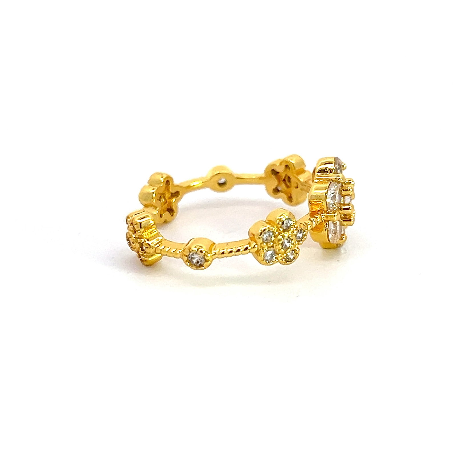 LAB-DIAMOND AND STERLING SILVER RING - 4