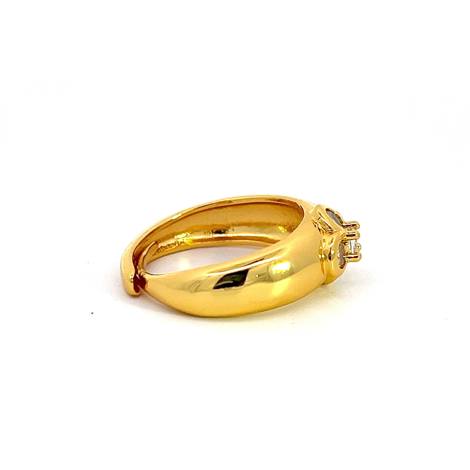 LAB-DIAMOND AND STERLING SILVER RING - 4
