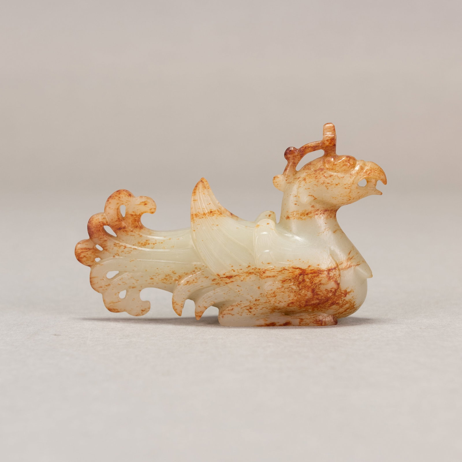 CHINESE JADE CARVING OF PHOENIX, PROBABLY HAN DYNASTY - 4