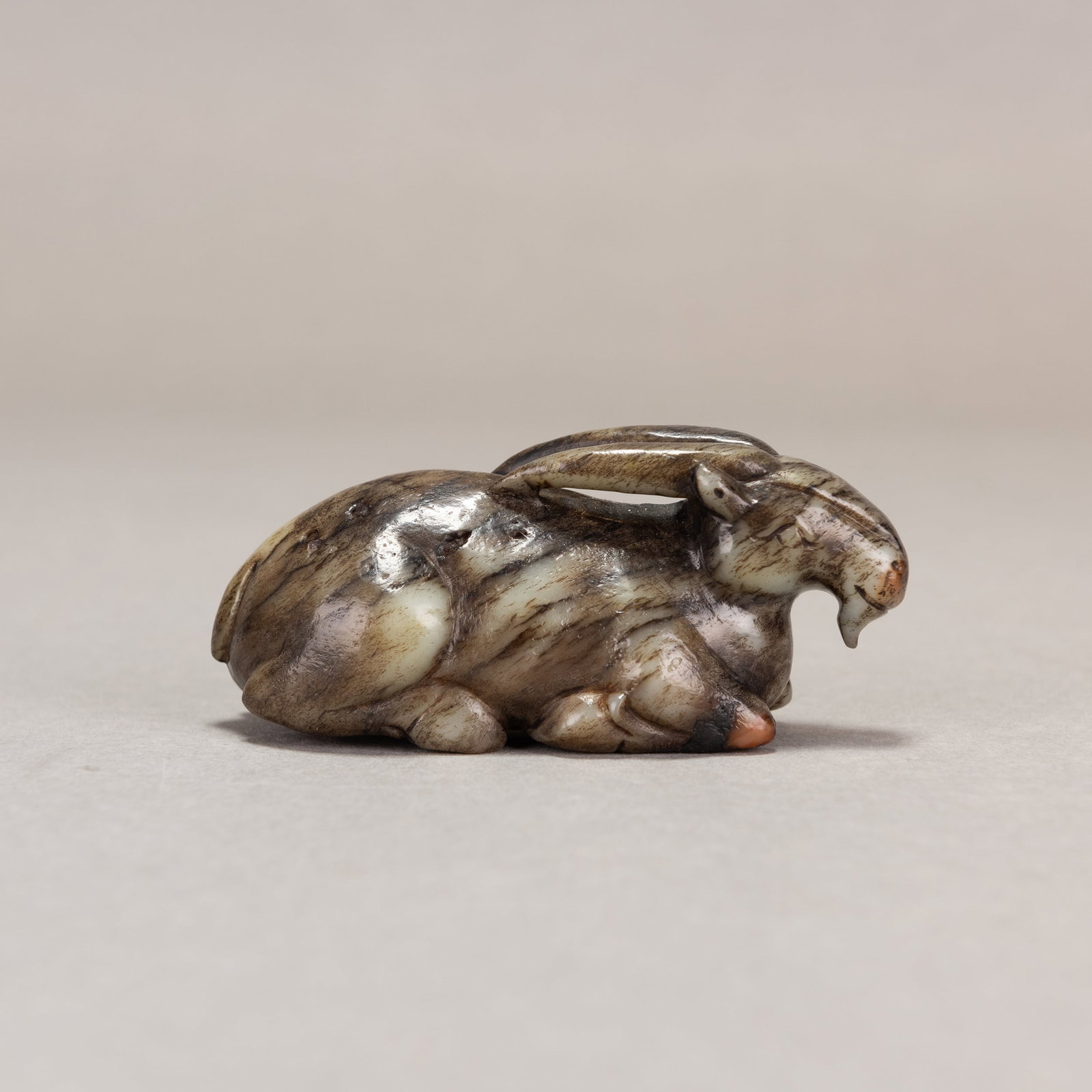 EARLY CHINESE JADE CARVING OF A GOAT - 3