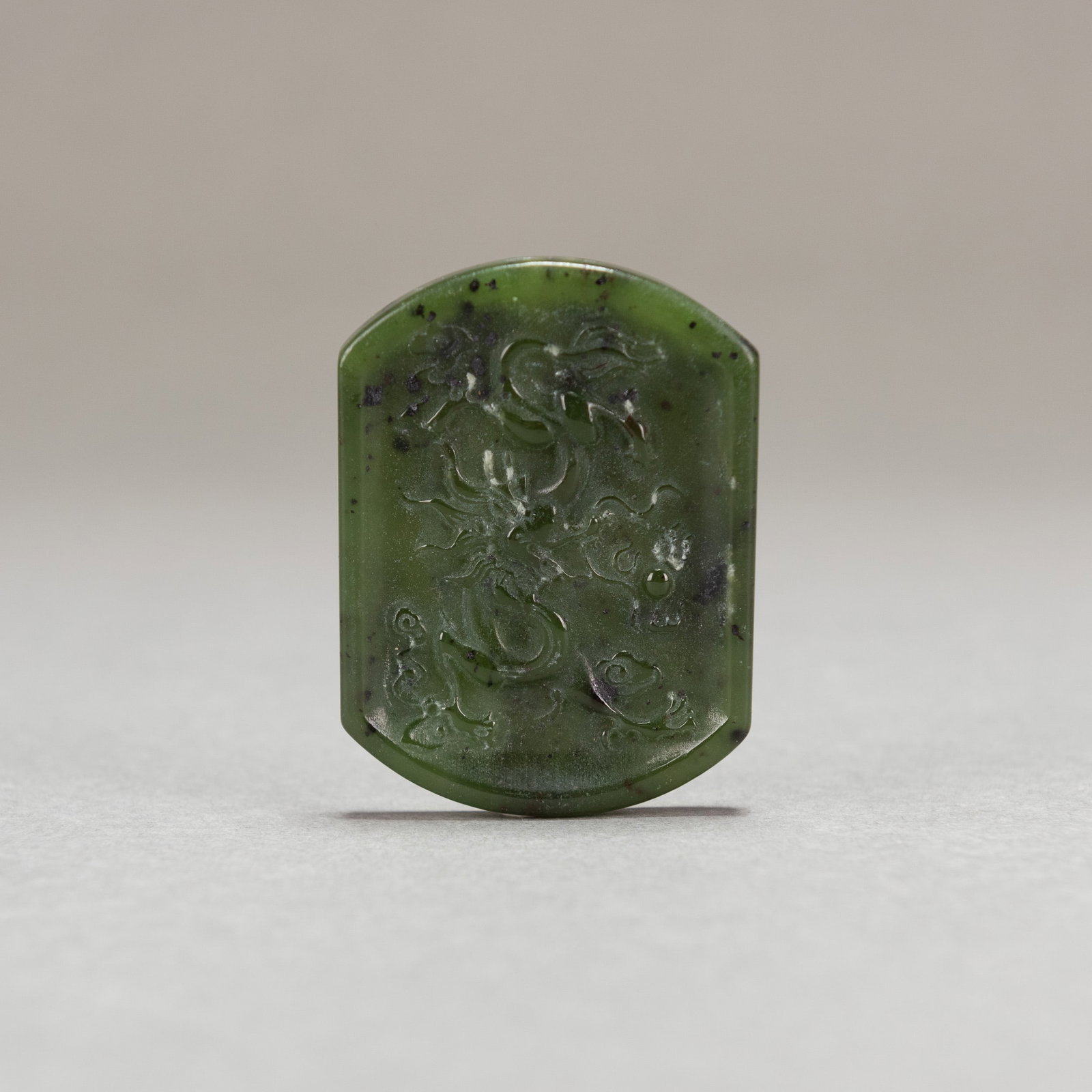 GREEN JADE 'DRAGON' PLAQUE (1 of 4)