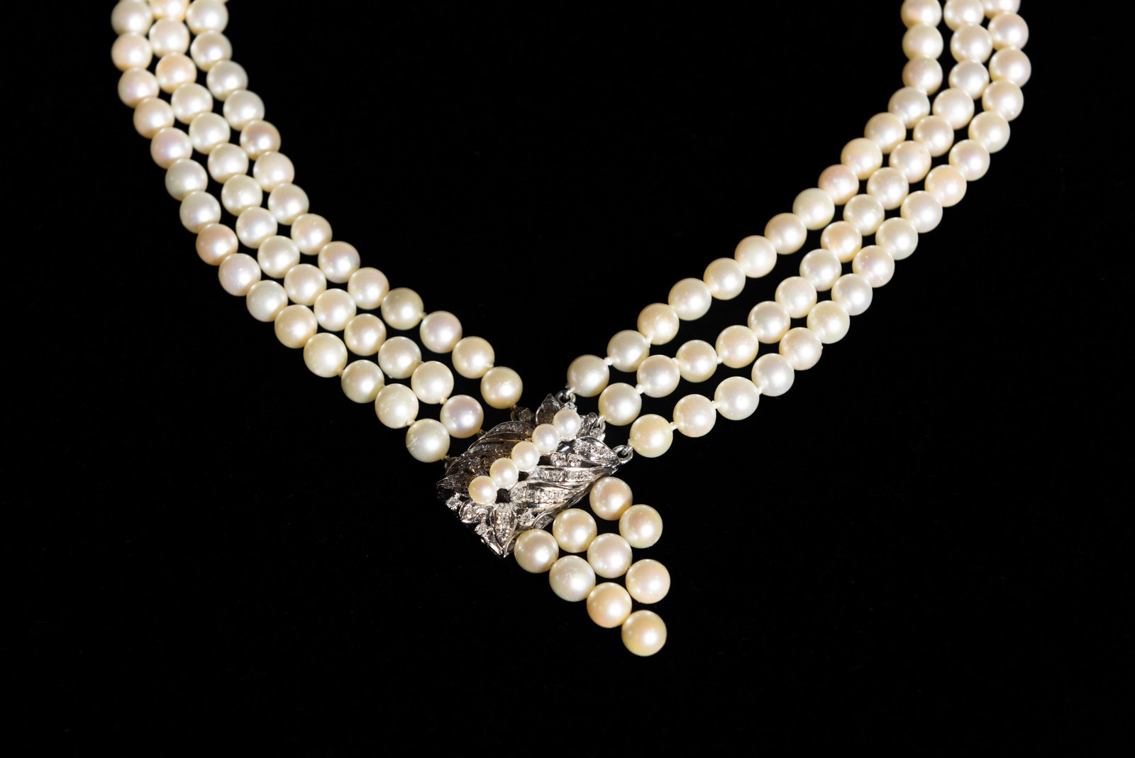 PEARL, DIAMOND AND 14K NECKLACE - 2