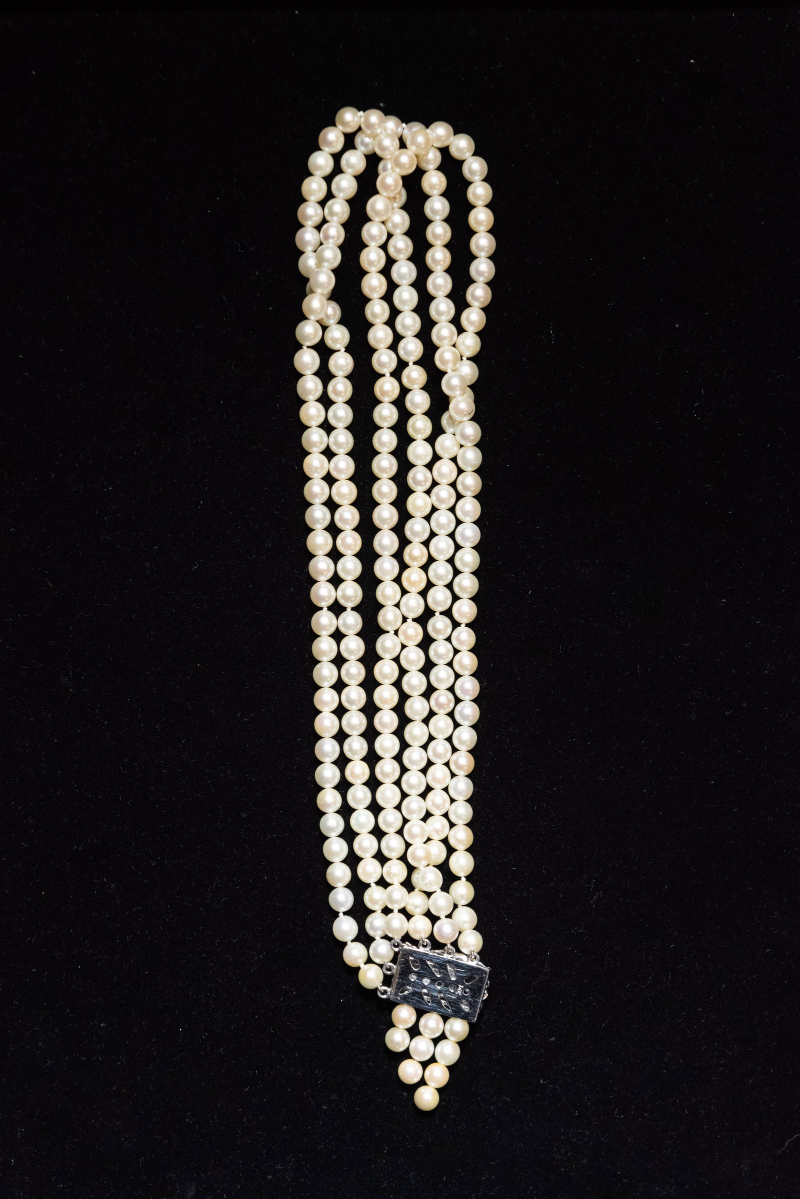 PEARL, DIAMOND AND 14K NECKLACE - 5