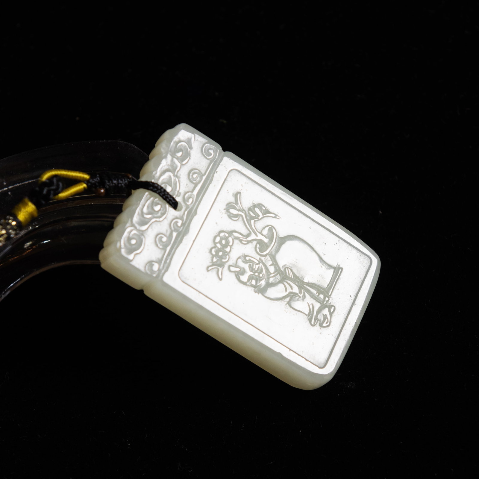A CHINESE WHITE JADE PLAQUE - 4