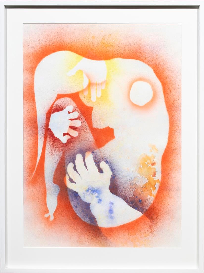 MIXED MEDIA, YUN LIANG: Yun Liang (21st century), "The Condensation of Thought," mixed media on paper, unsigned. Overall with frame: 44.25"h x 32.5"w