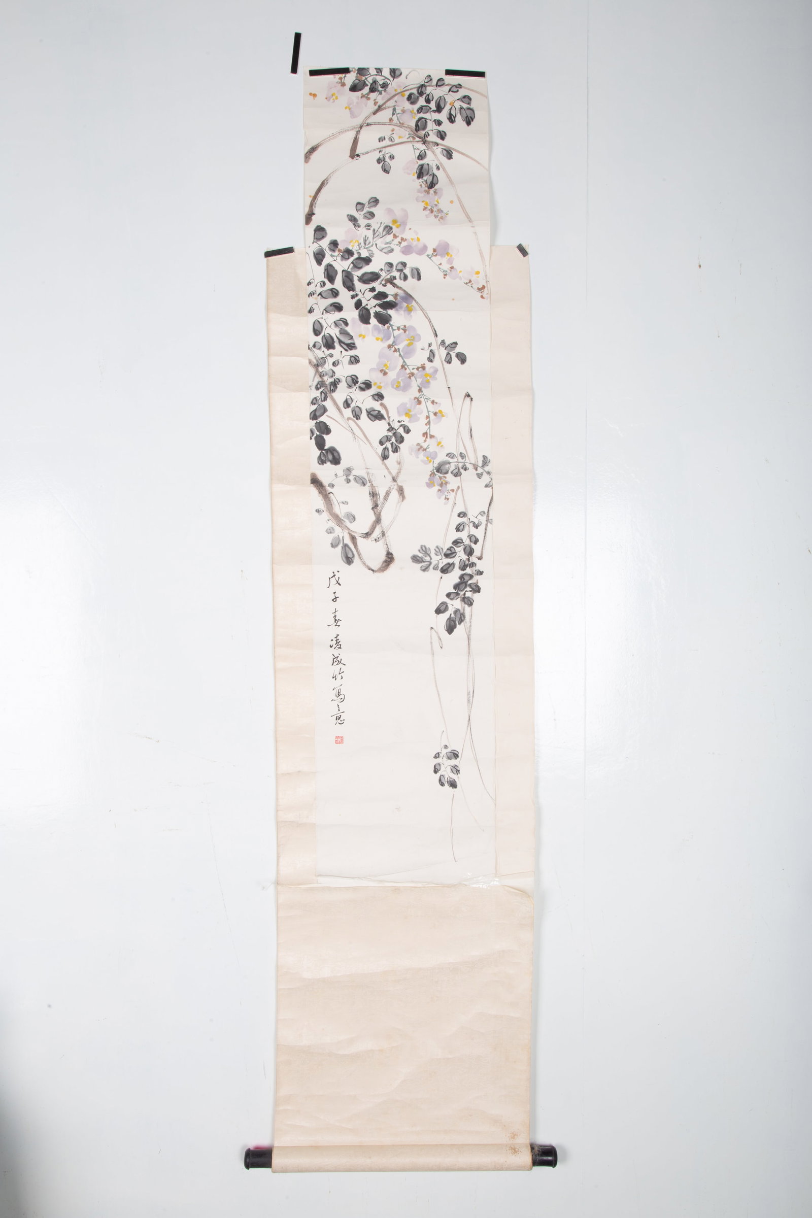 LIN YOUZHU (1912-1968), CHINESE PAINTING SCROLL OF FLOWER - 2