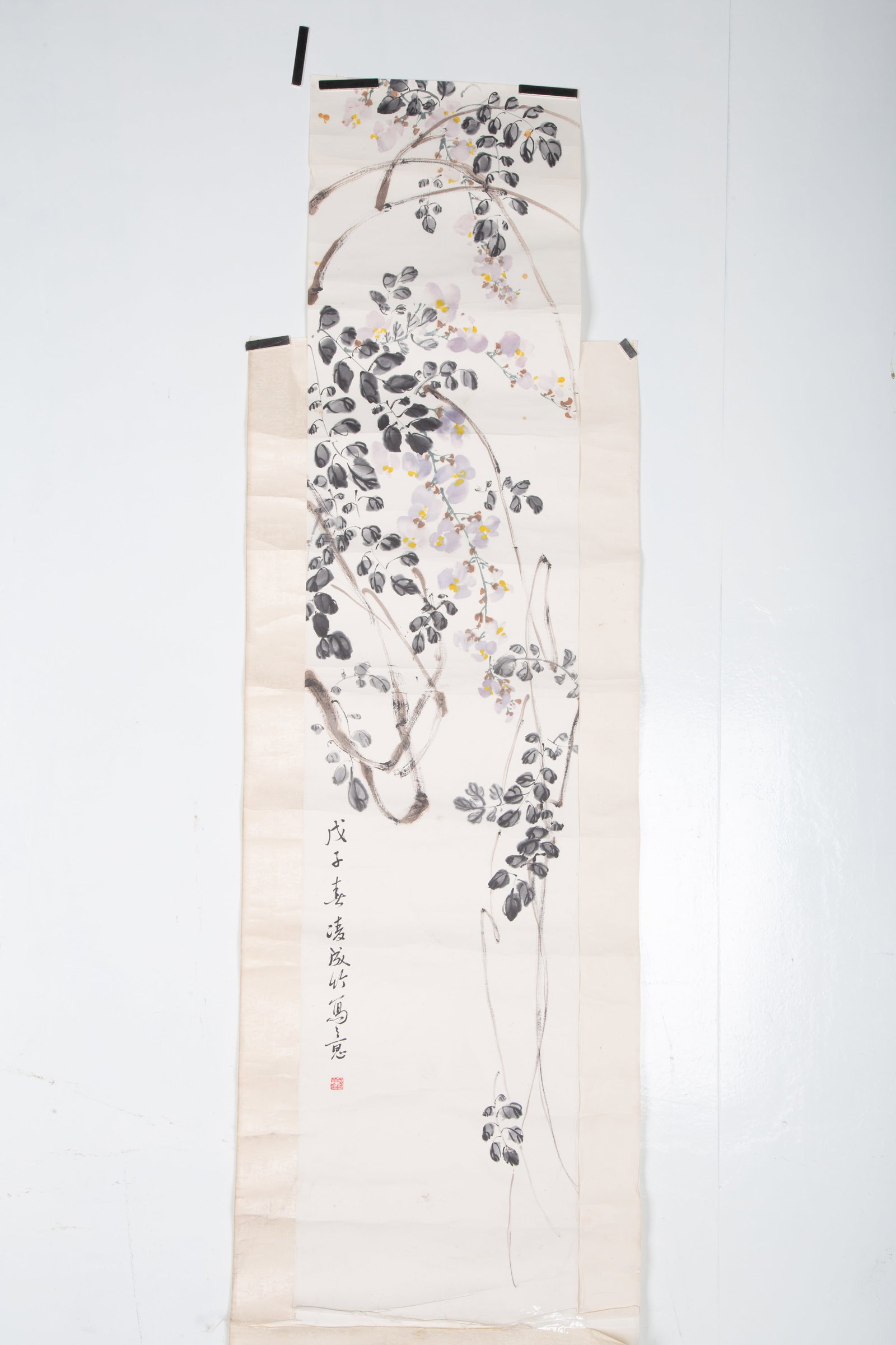 LIN YOUZHU (1912-1968), CHINESE PAINTING SCROLL OF FLOWER - 3