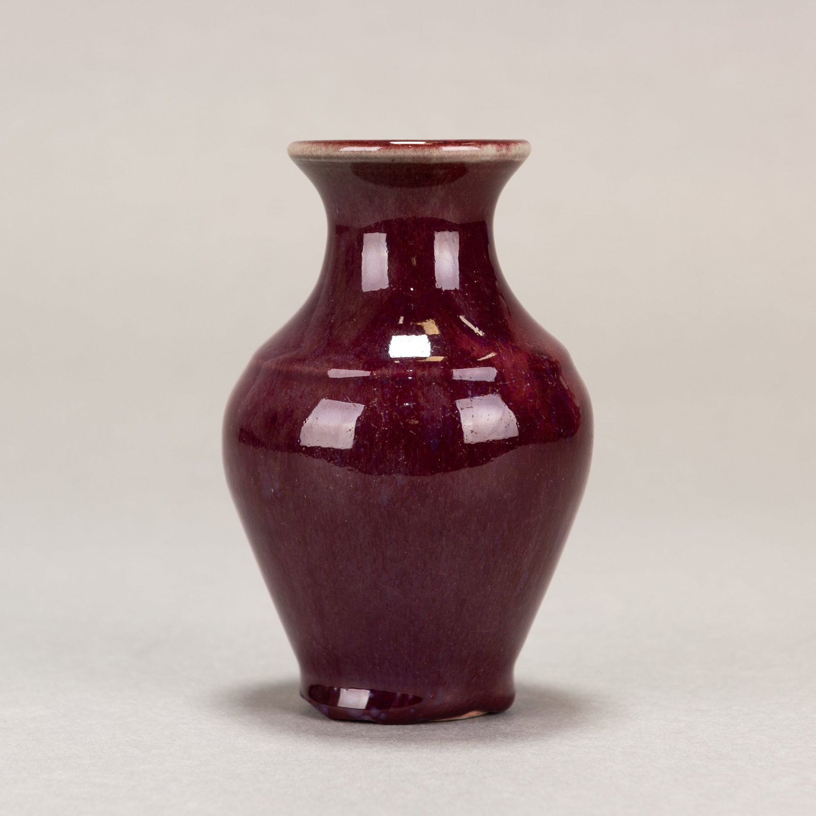 A CHINESE FLAMBE-GLAZED PORCELAIN VASE - 4