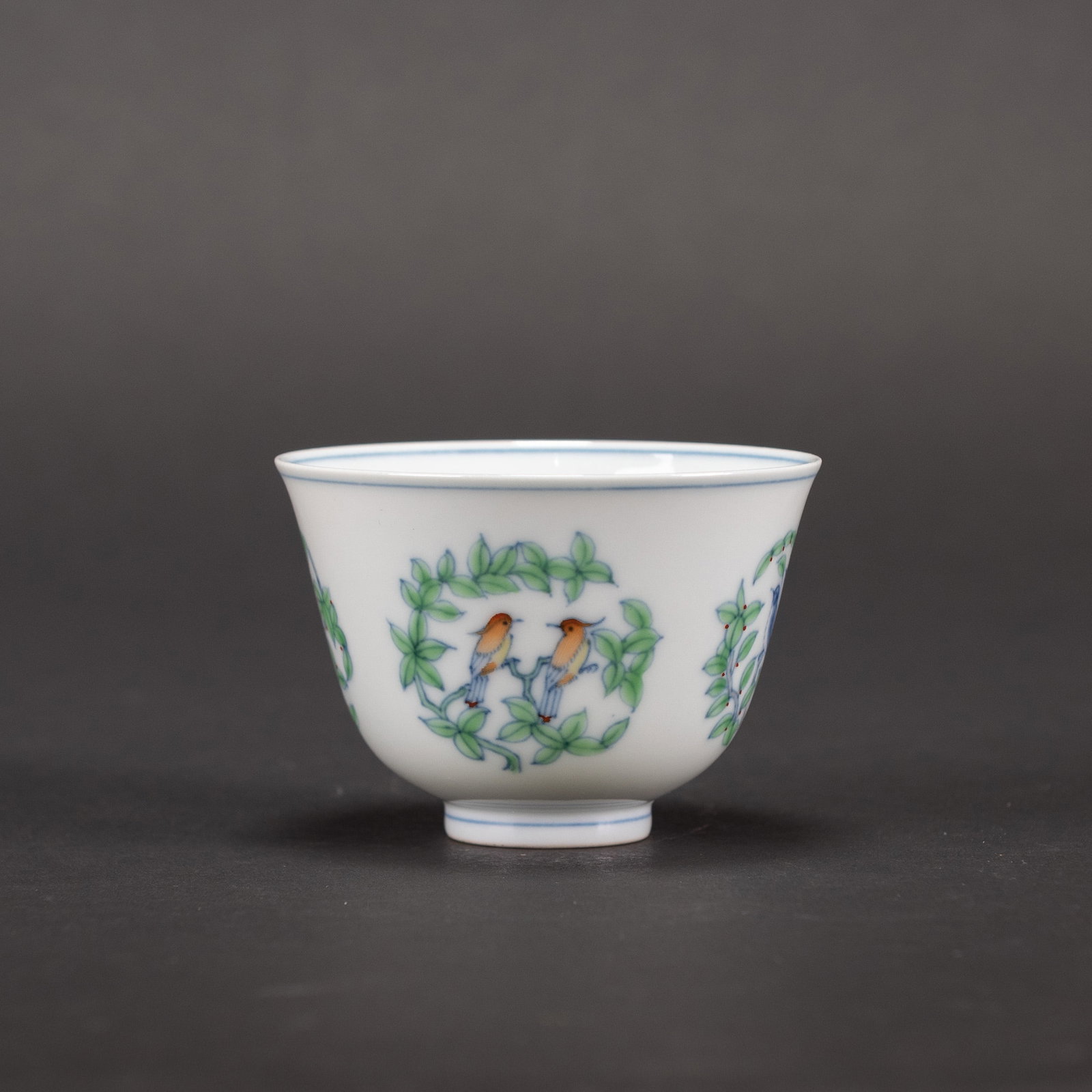CHINESE DOUCAI 'BIRD' CUP (1 of 8)