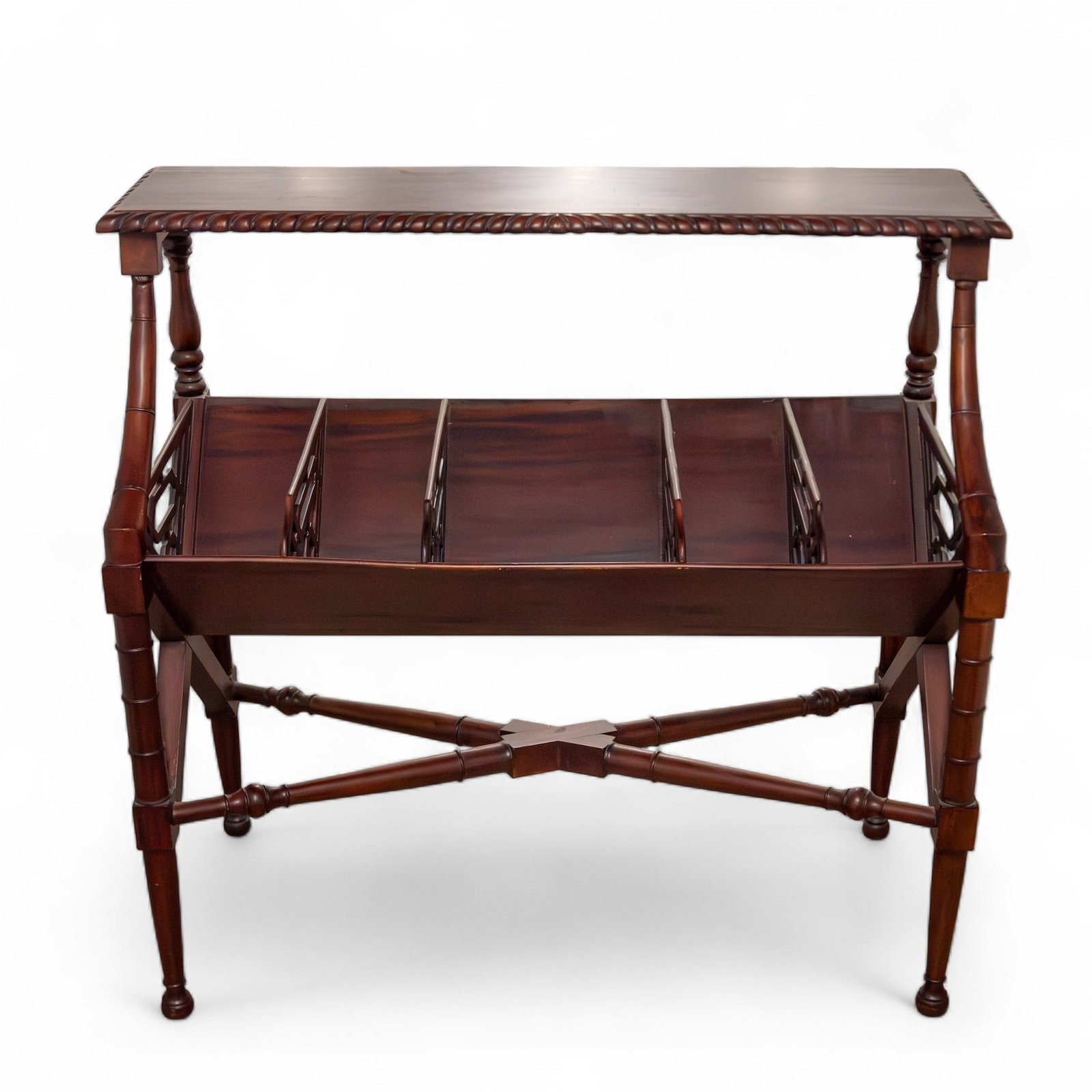 VINTAGE MAHOGANY MAGAZINE RACK (1 of 3)