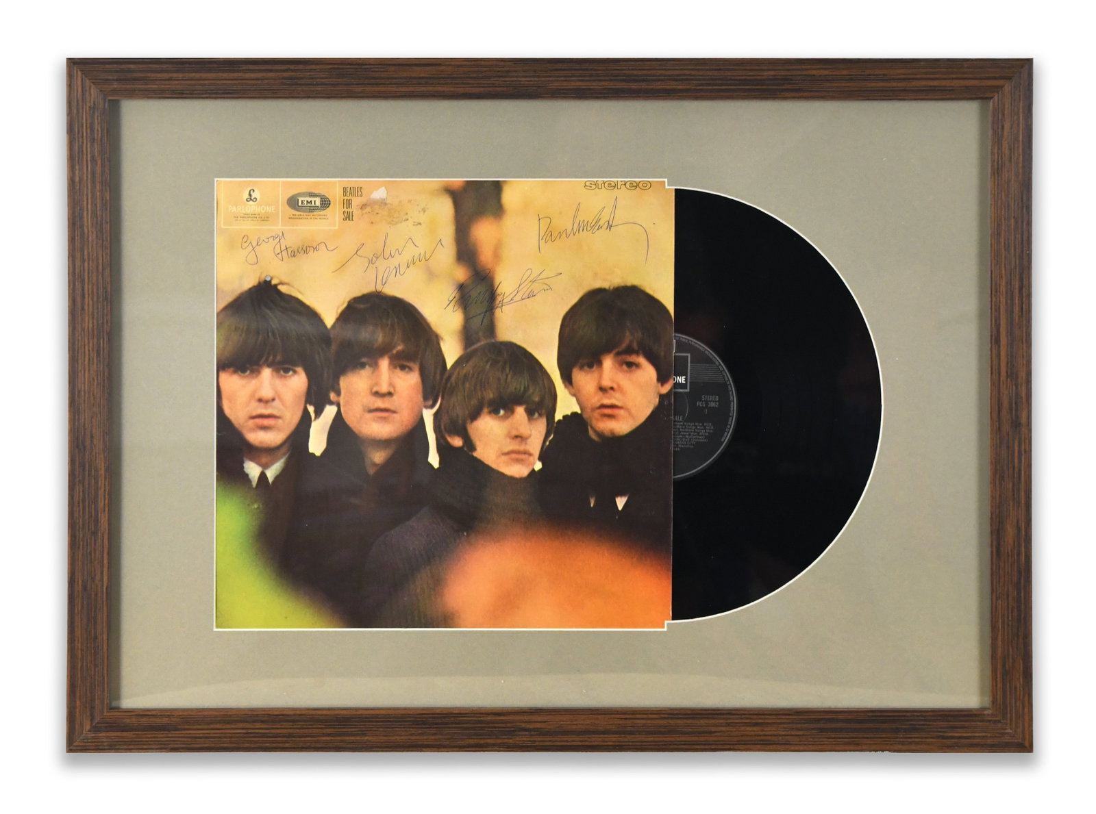THE BEATLES FRAMED ALBUM DISPLAY "BEATLES FOR SALE", BEARING SIGNATURES (1 of 1)