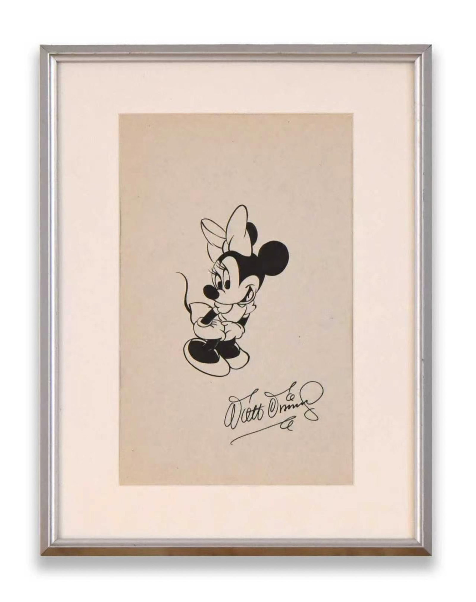 MINNIE MOUSE CHARACTER DRAWING, INK ON PAPER (1 of 1)