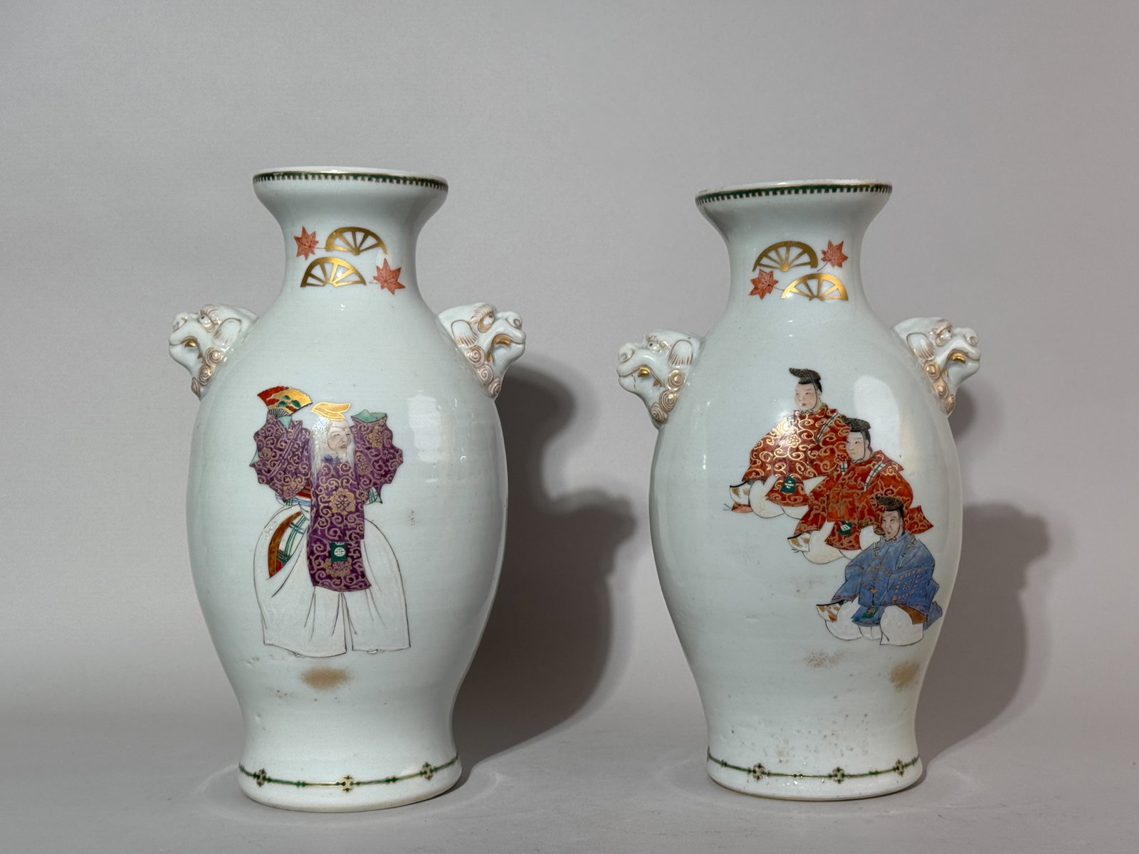 PAIR OF JAPANESE STUDIO PORCELAIN VASES WITH LANDSCAPE SCENE (1 of 13)