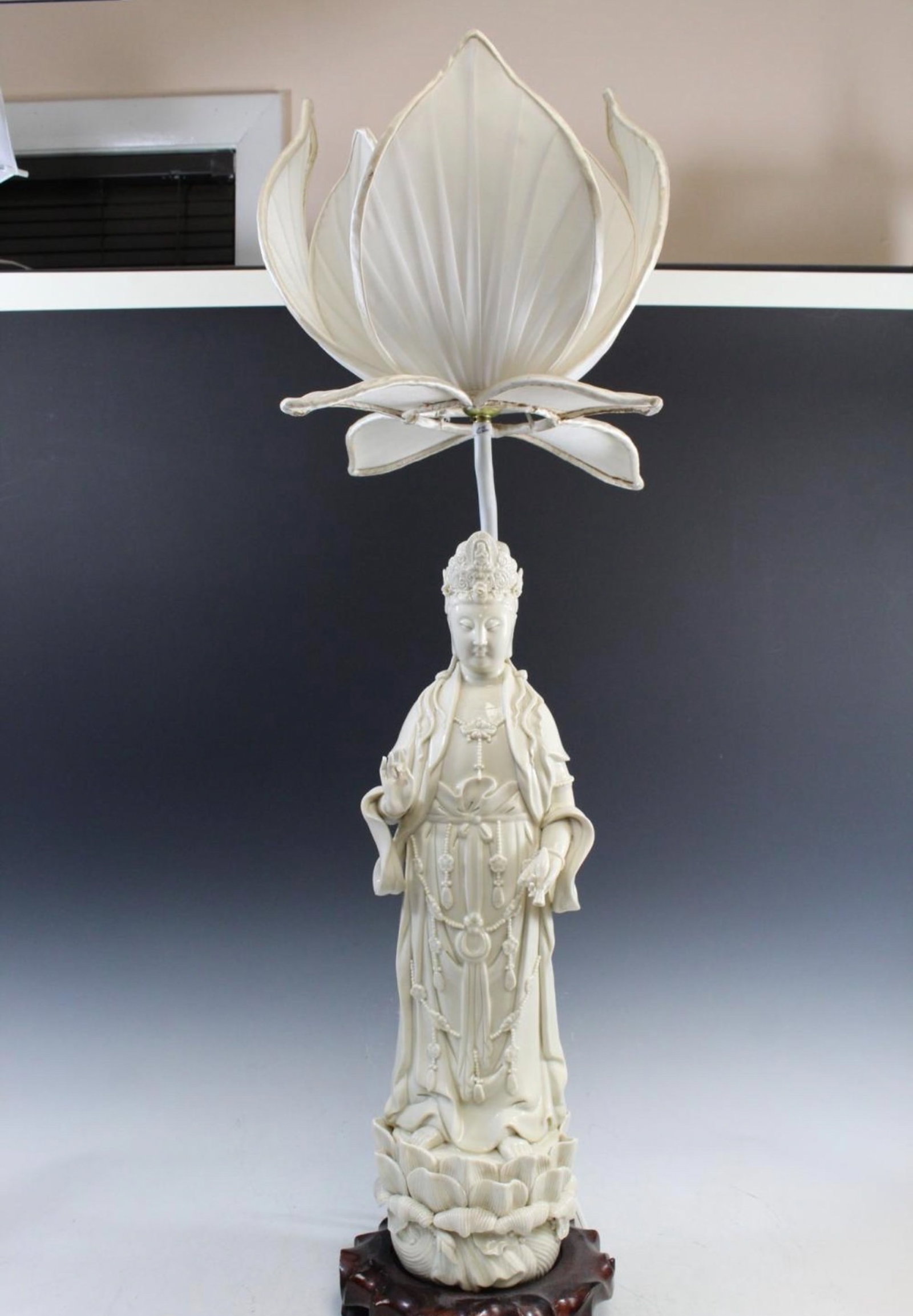CHINESE BLANC DE CHINE GUANYIN LAMP (1 of 9)