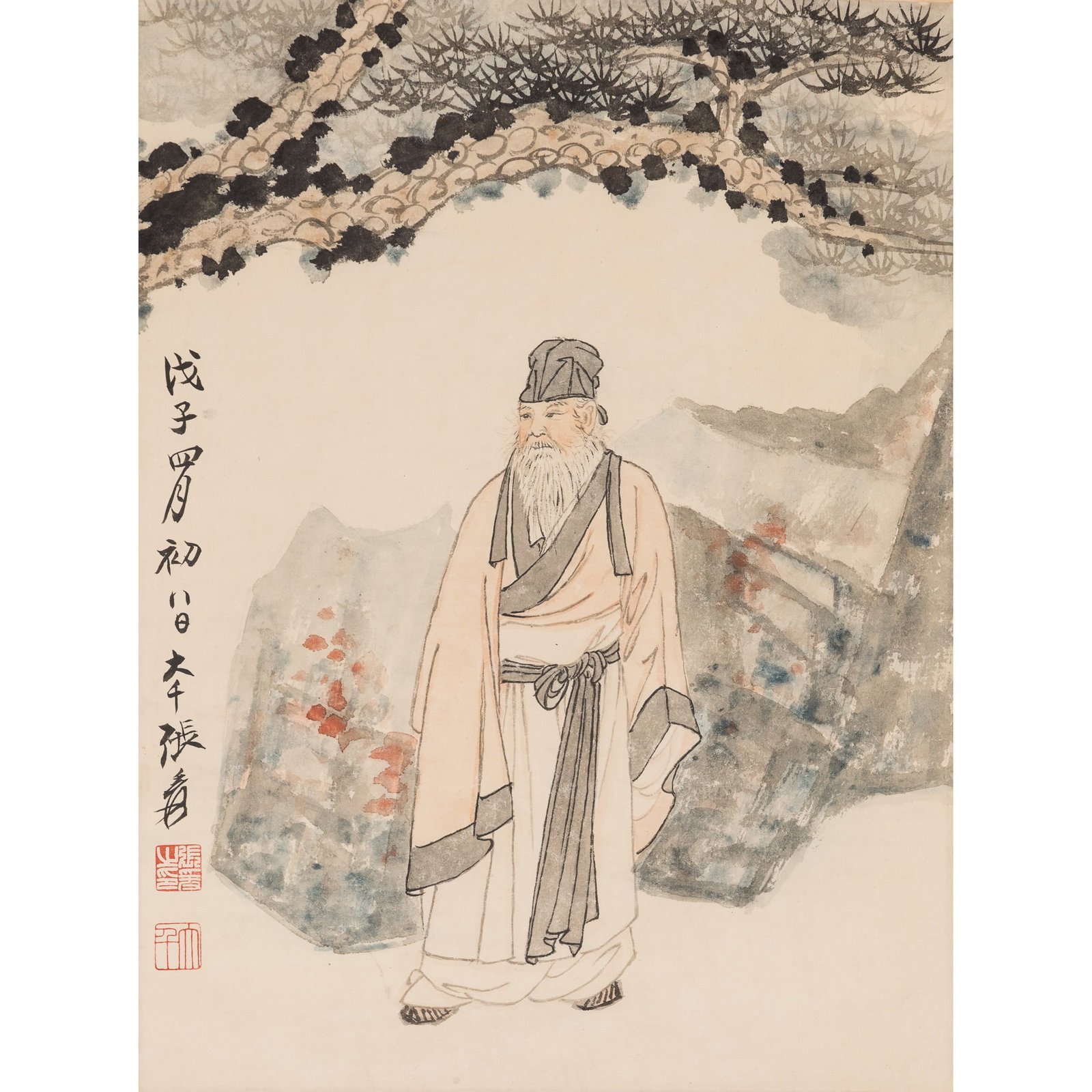 ATTRIBUTED TO ZHANG DAQIAN, FIGURE (1 of 4)