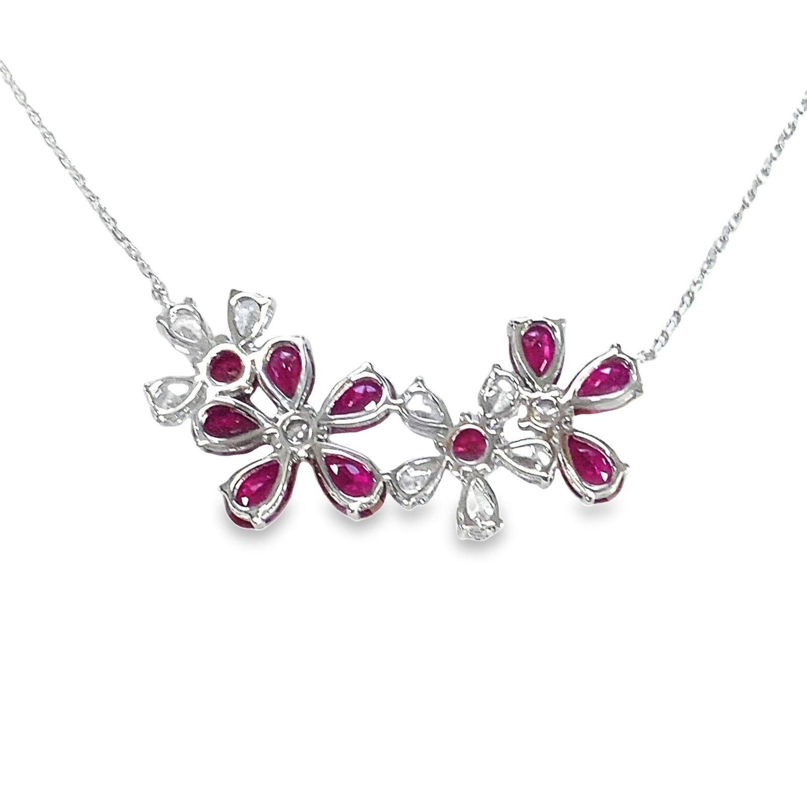 LAB-GROWN RUBY AND DIAMOND NECKLACE - 2