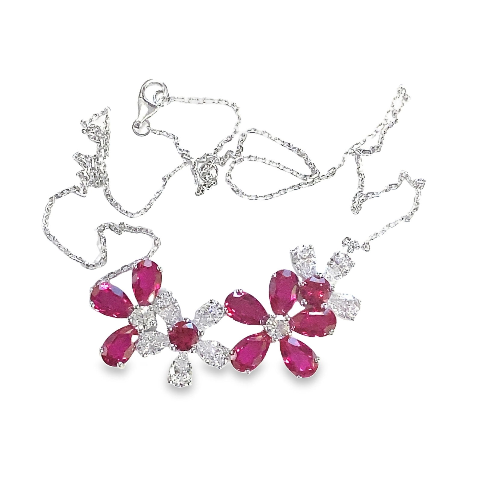 LAB-GROWN RUBY AND DIAMOND NECKLACE - 3