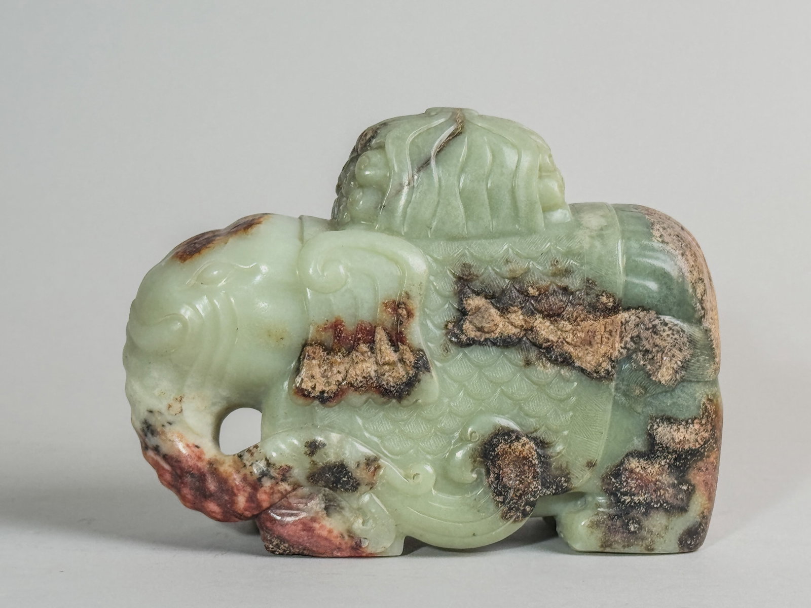 CHINESE CELADON JADE ELEPHANT (1 of 8)