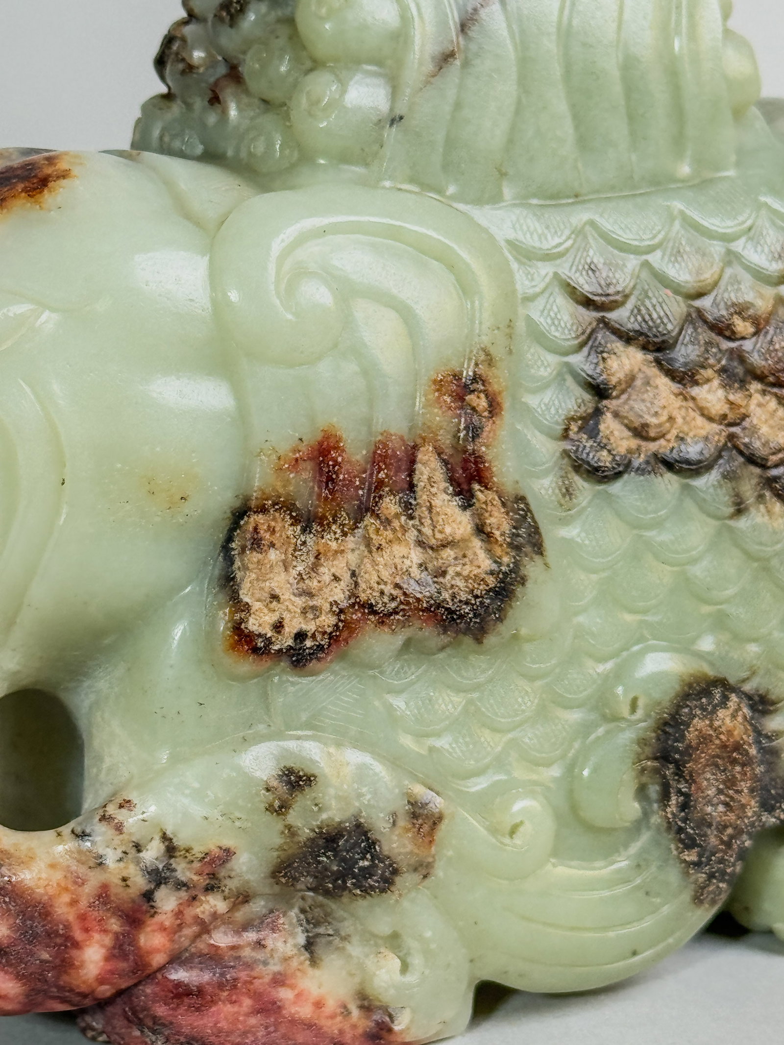 CHINESE CELADON JADE ELEPHANT - 4