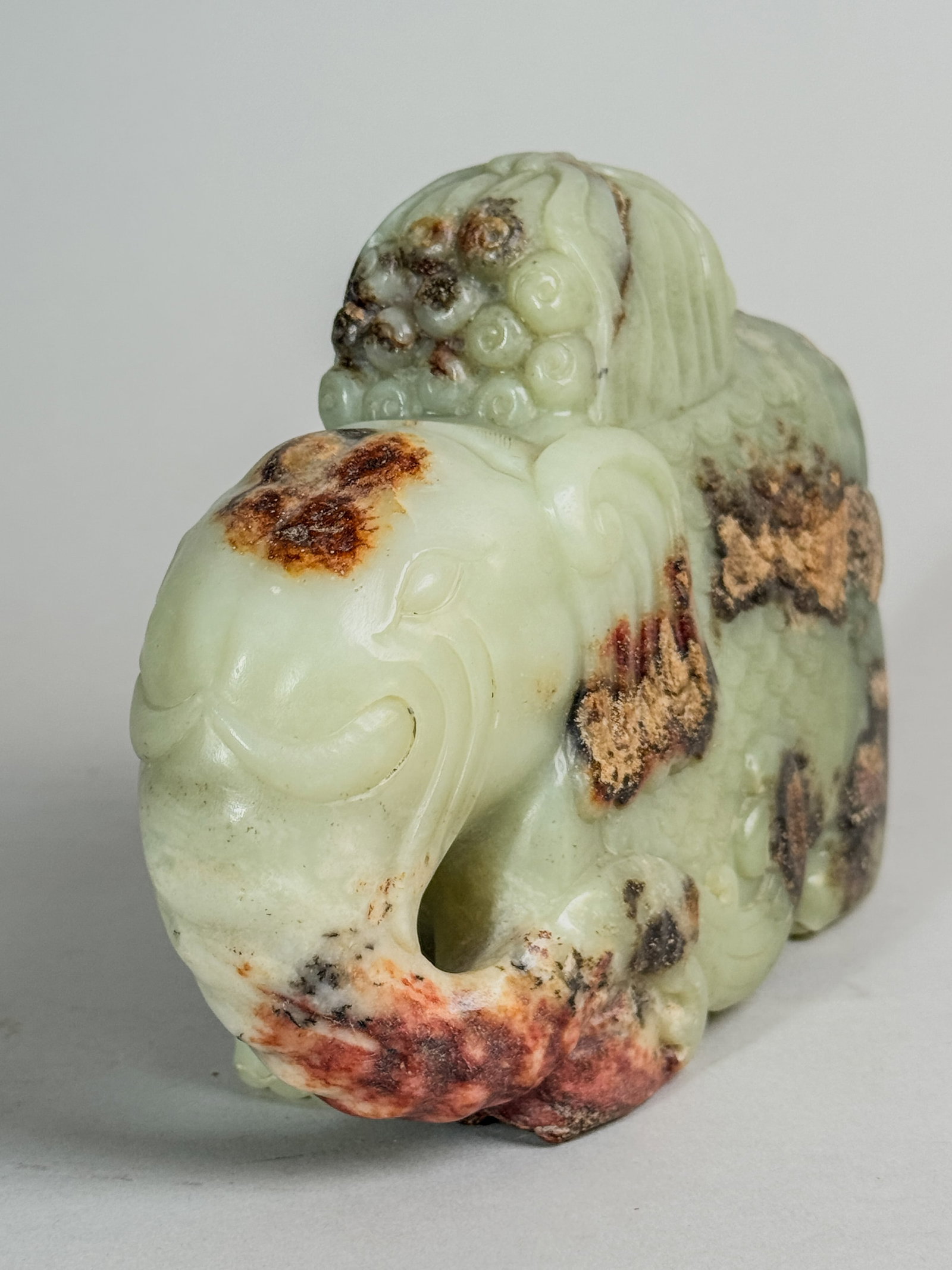 CHINESE CELADON JADE ELEPHANT - 7