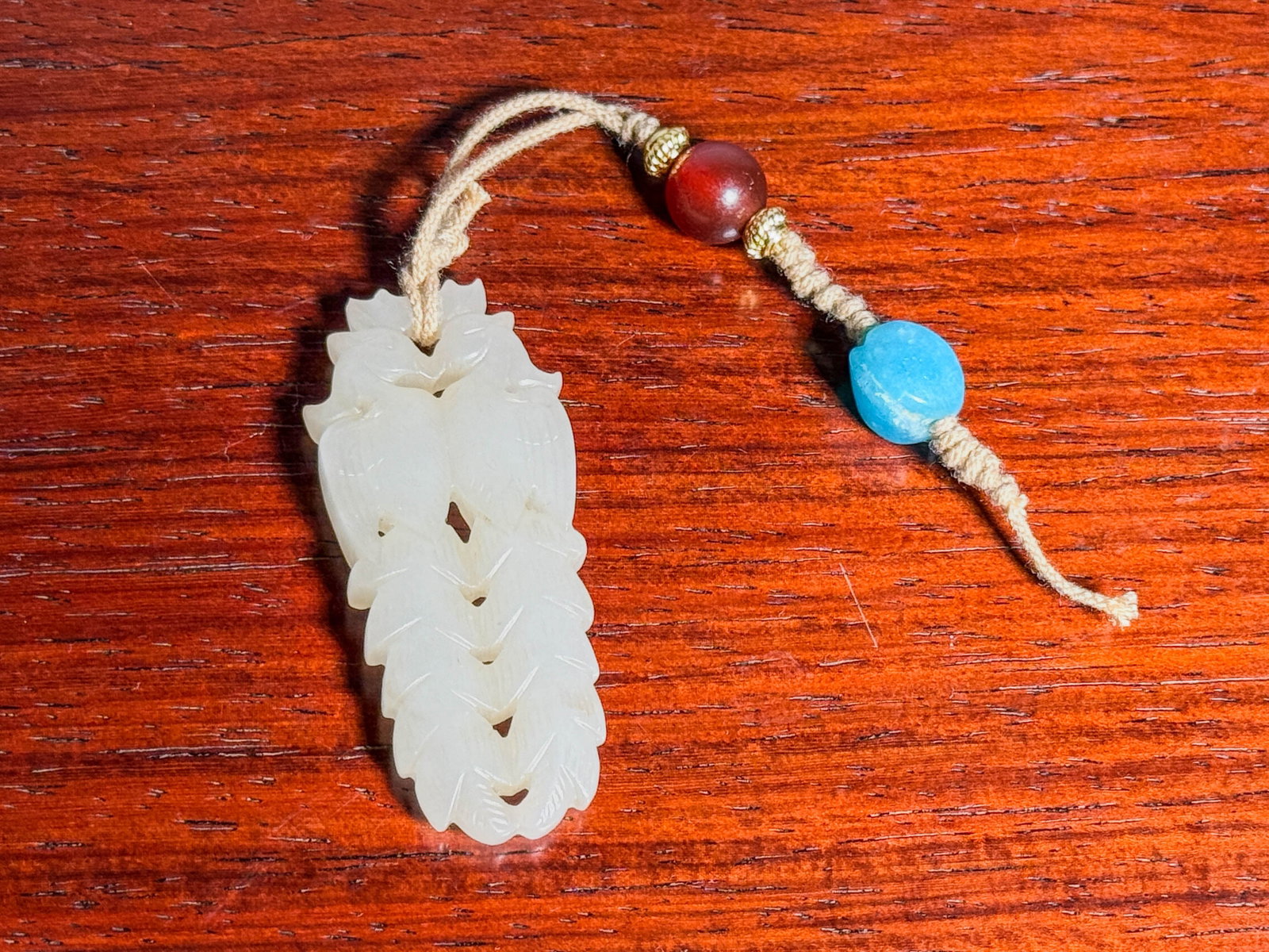 CHINESE DOUBLE-PHOENIX JADE PENDANT (1 of 6)